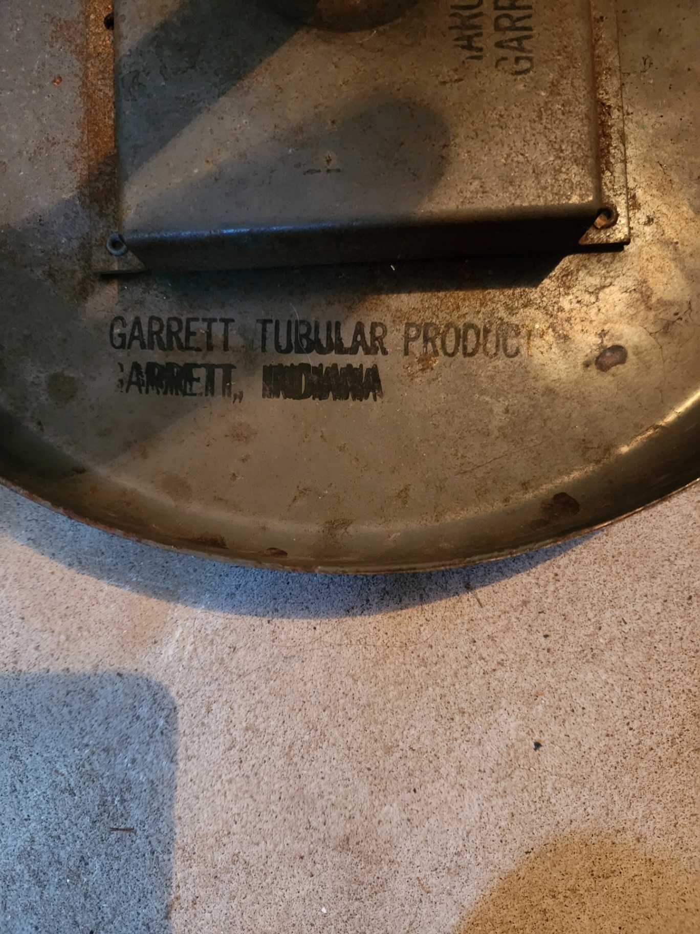 Industrial Steel Factory Stool by Garrett Tubular Products, Garrett, Indiana – Stamped & Dated (Feb. 24, 1904) - image 2 of 9