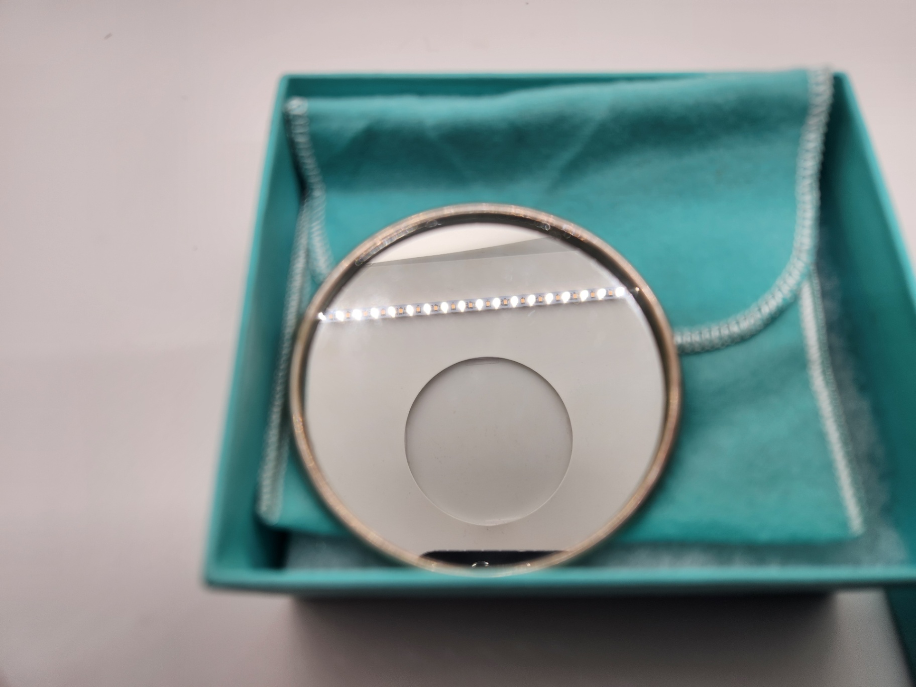 Tiffany & Co. Small Round Sterling Silver Personal Mirror – with original Box and bag - image 6 of 7