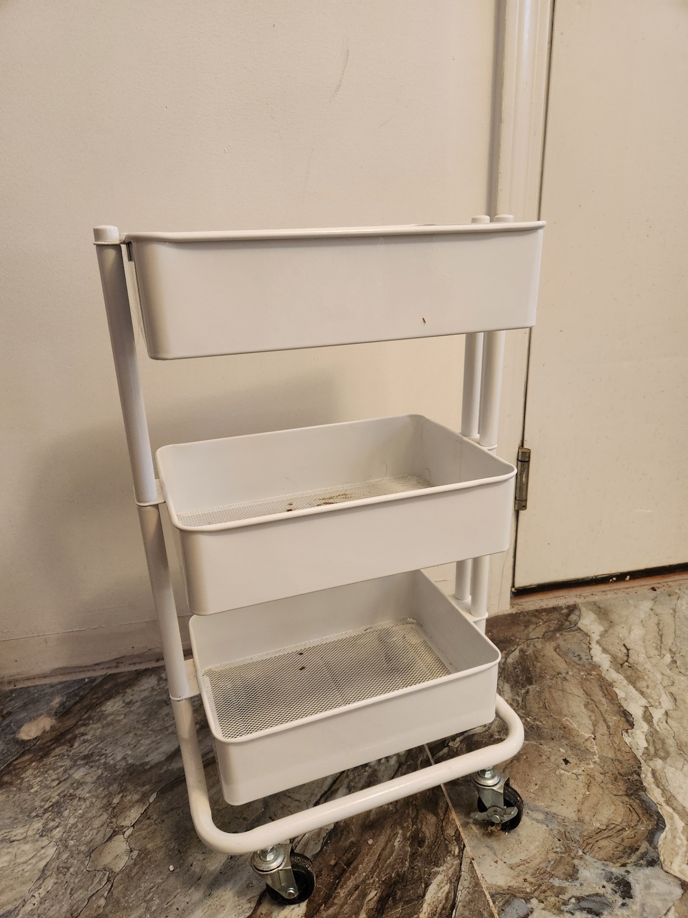 IKEA RÅSKOG White 3-Tier Rolling Utility Cart on Casters - image 3 of 6