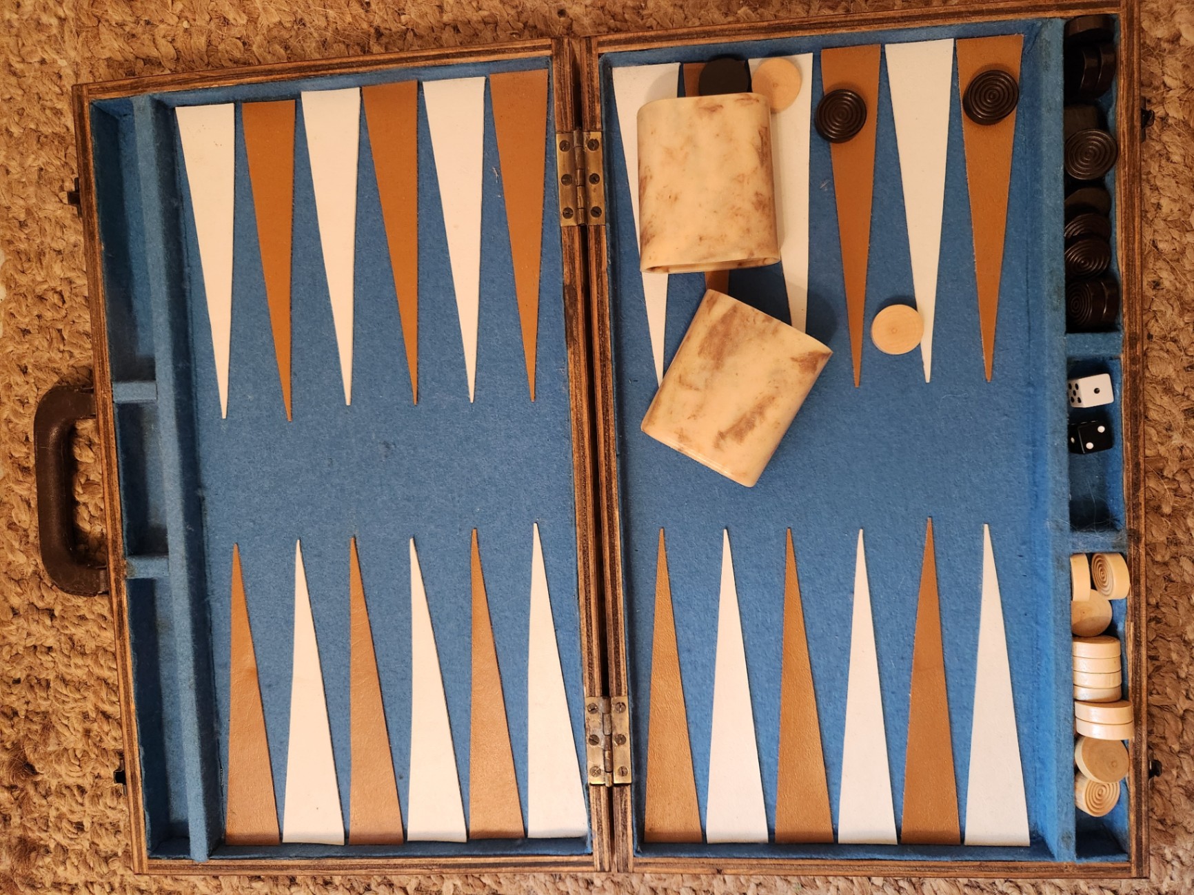Vintage Cardinal Industries Backgammon Set – Faux Wood Look Case – c.1970s–80s - image 2 of 10