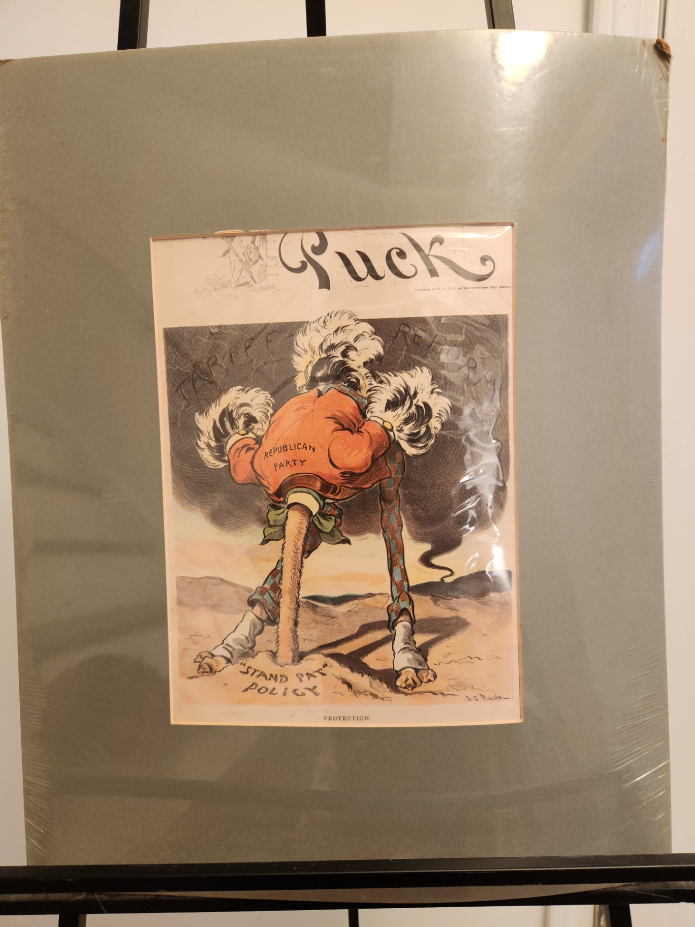 Matched Pair of Original Puck Magazine Political Satire Prints – “Stand-Pat Policy /Protection” & “Free Silver/The Moral Issue” – c. 1890s - image 6 of 9