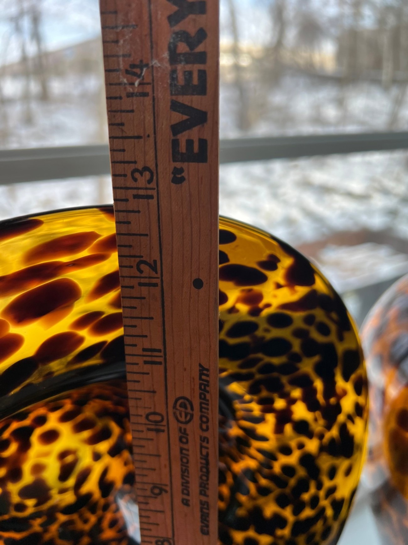 Amber Tortoiseshell Glass Decorative Lot – Large Art Glass Bowl, Molded Vase & Candlestick – 3 Pieces - image 4 of 8