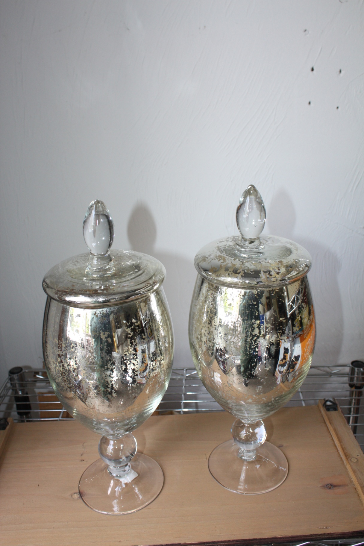 Silvered Mercury Glass Jars 3 Piece Set - image 4 of 4