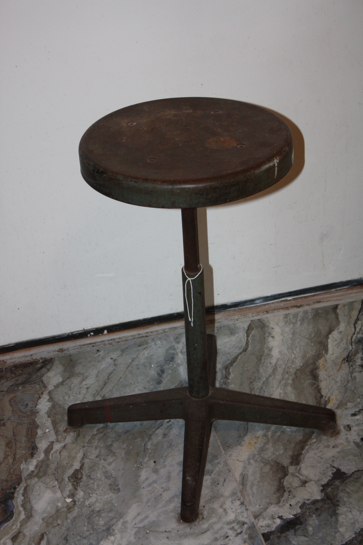 Industrial Steel Factory Stool by Garrett Tubular Products, Garrett, Indiana – Stamped & Dated (Feb. 24, 1904) - image 1 of 9