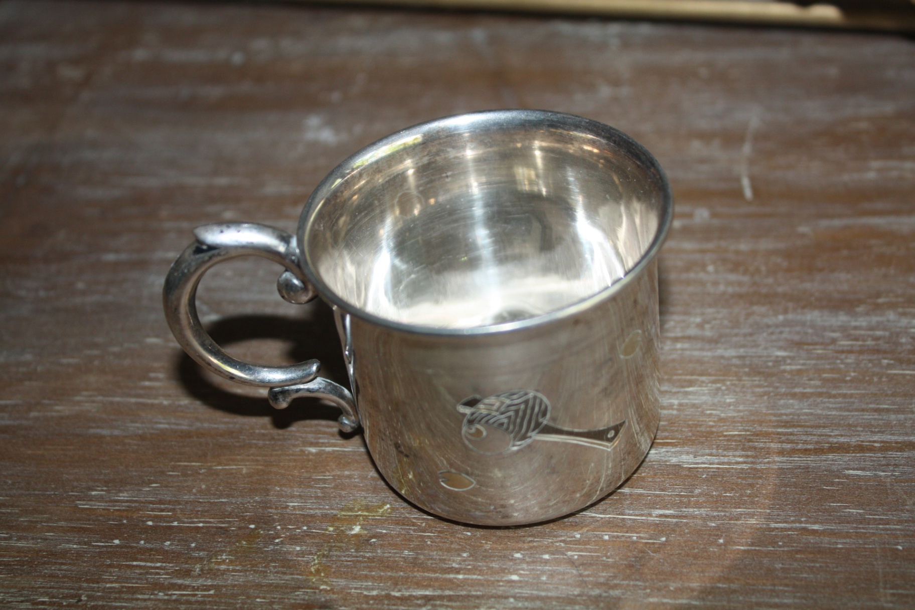 Japanese 950 Sterling Decorated Baby Cup (Kokeshi Dolls with Gold Vermeil) - approx 1.4 troy oz - image 5 of 5