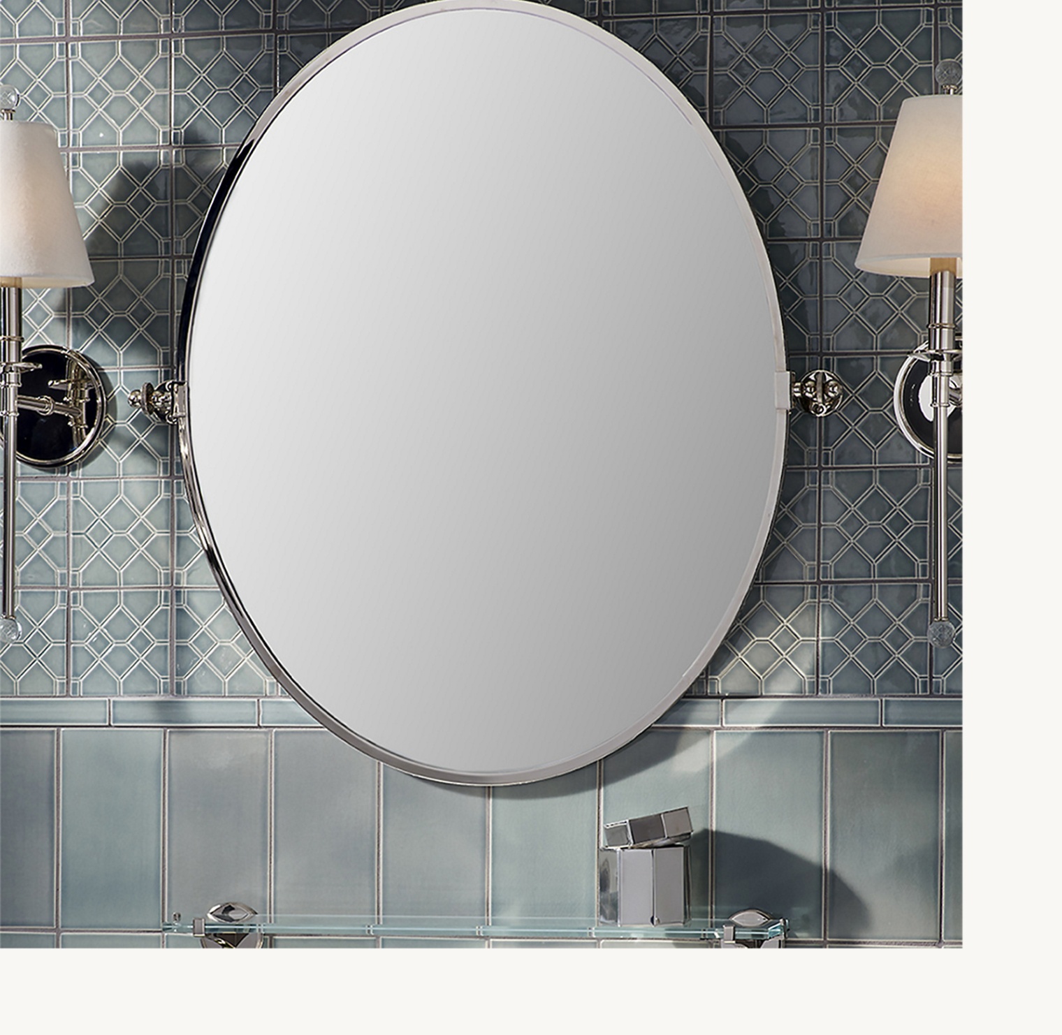 Waterworks Crystal Metal Oval Wall-Mounted Tilting Mirror - image 1 of 2
