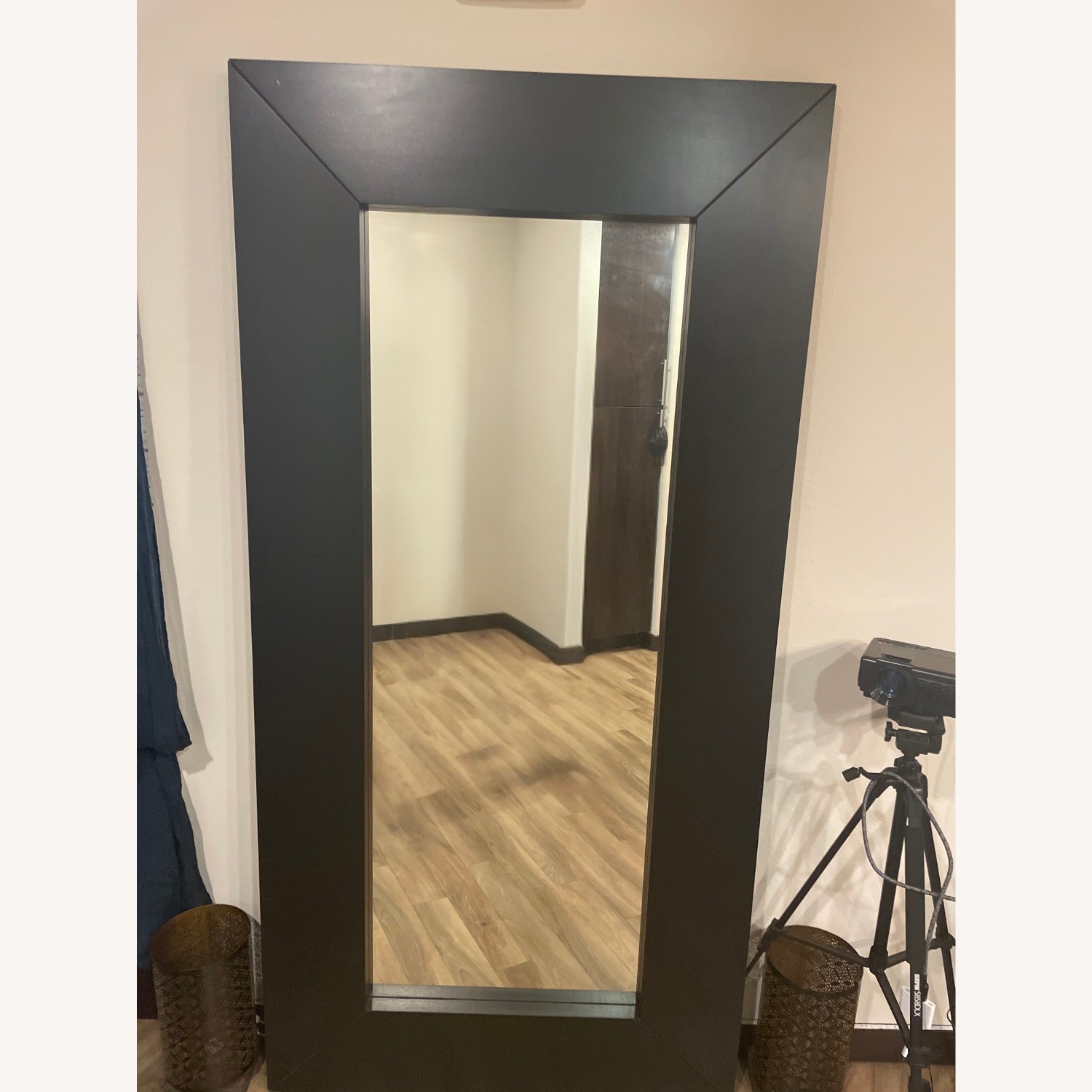 Mirror - Oversized Modern Black Floor Mirror (7 feet by 3 feet) with Wide Mitered Frame - image 2 of 3