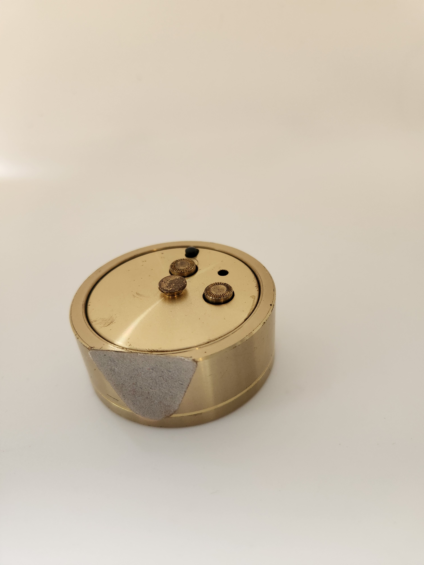 Vintage Tiffany & Co. Desk Clock 2” Brass Tone Roman Numerals w/ Tiffany Box – Needs Battery - image 9 of 9