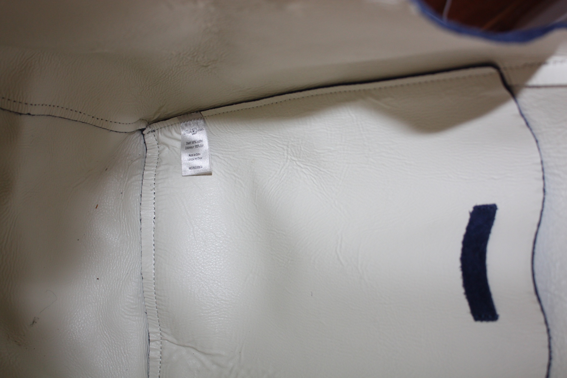 Mark & Graham Blue Suede Leather Tote with Brown Leather Straps - image 6 of 6