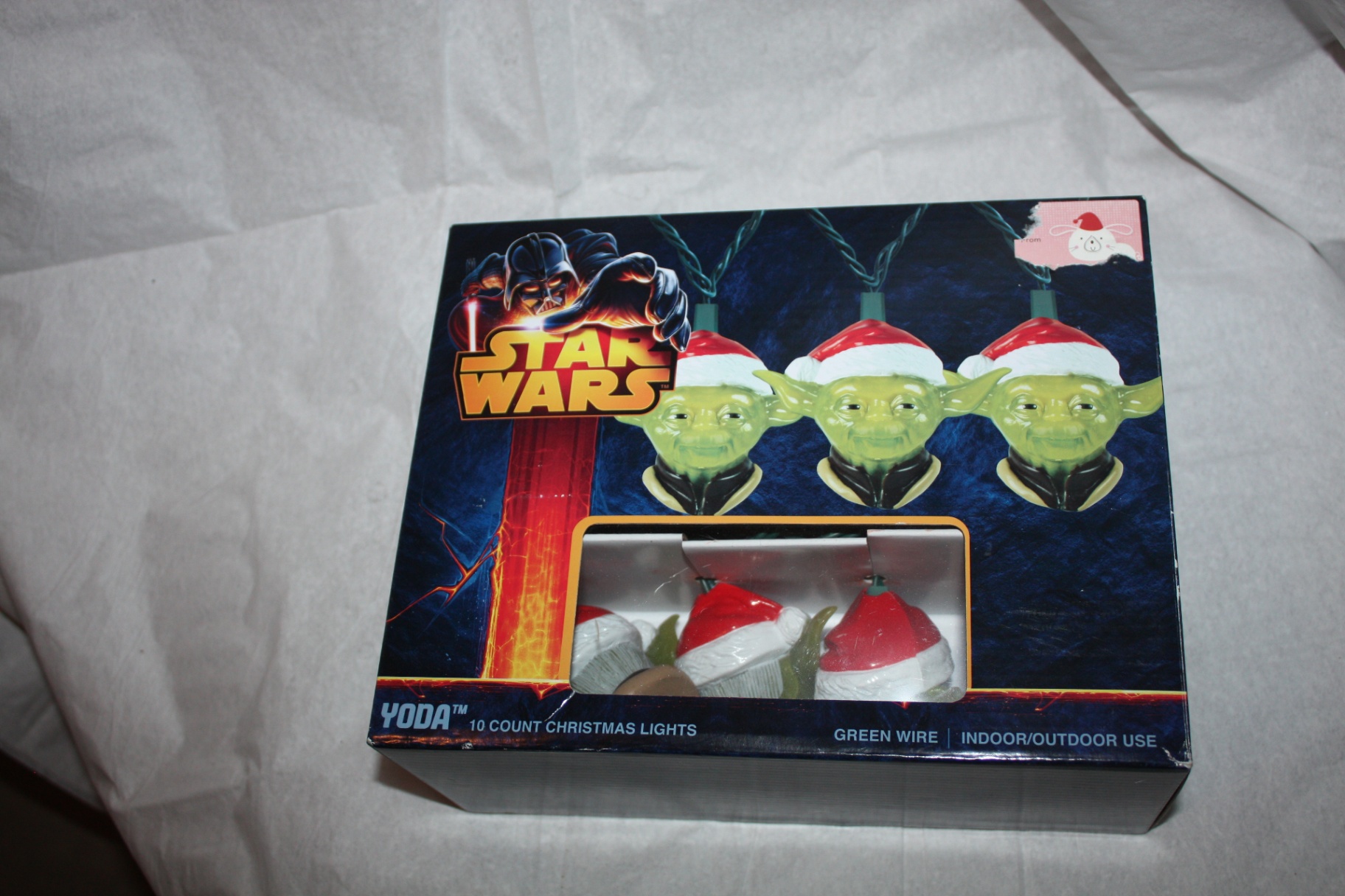 BNIB Vintage-y Star Wars Christmas String Lights Yoda Indoor/Outdoor Tested 10 Lights - image 1 of 4