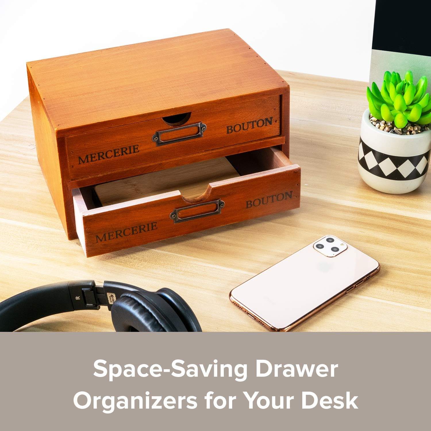 Office - Desktop Riser w/Drawers AND doorknob plaque AND PinBoard - image 1 of 4
