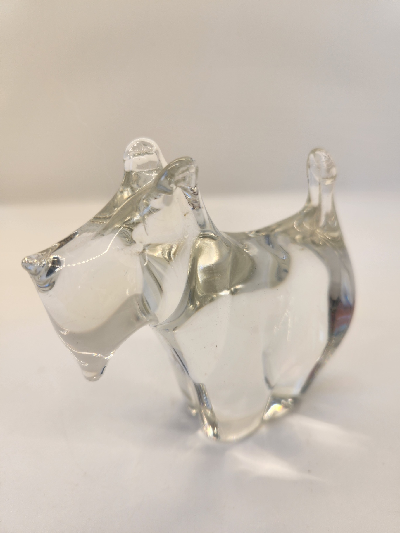 RARE Wedgwood (Kings Lynn) Clear Glass Scottie Dog paperweight - image 1 of 5