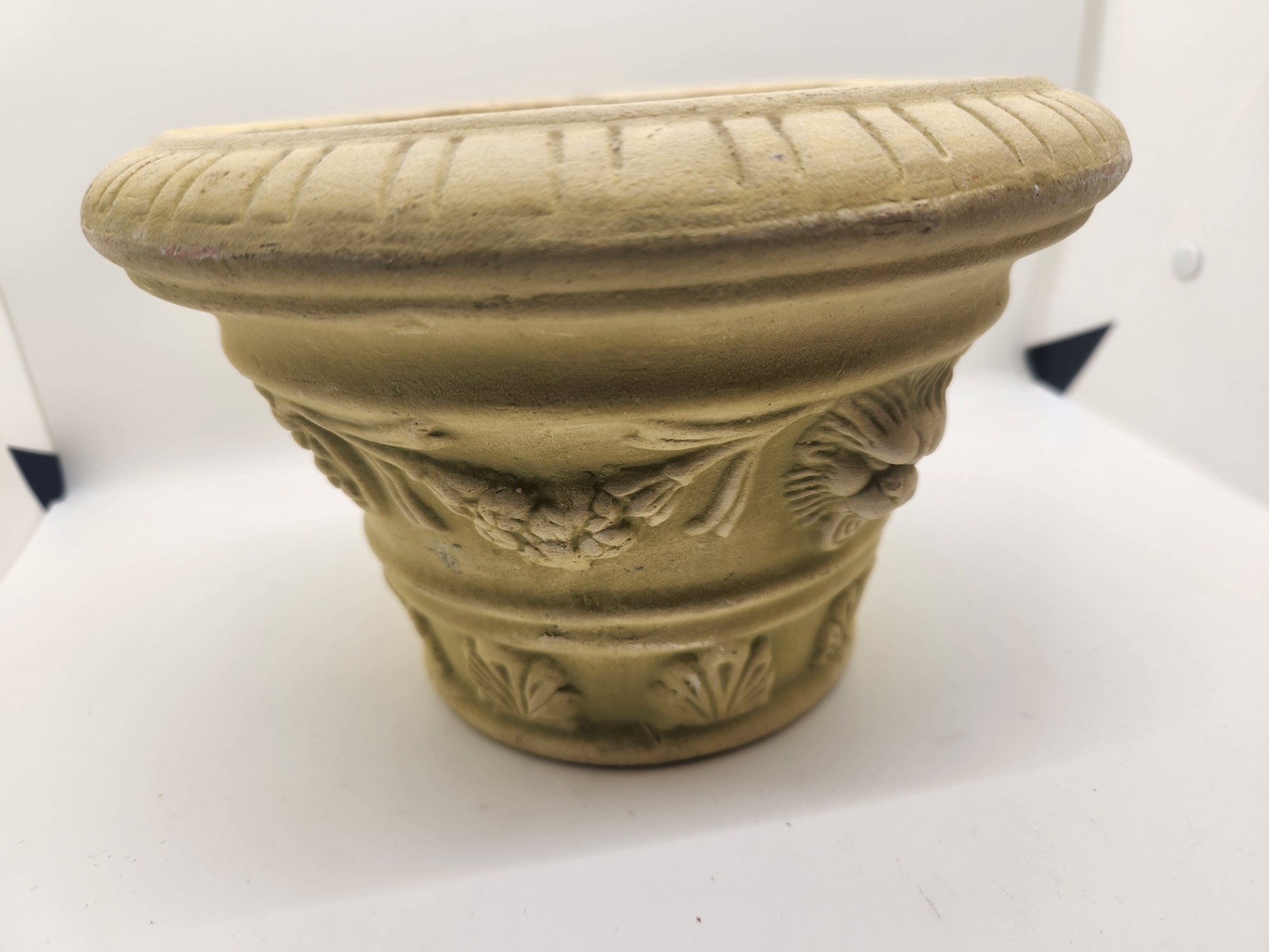 Group of Three Planters – Ceramic Urn, Wooden Box Planter & Black Metal Square Planter - image 3 of 7