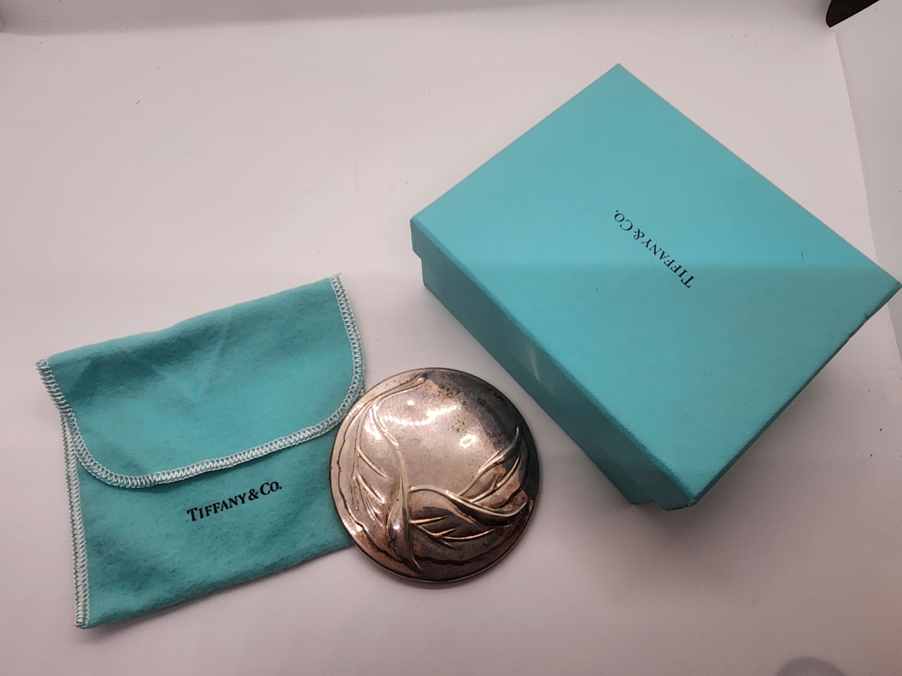 Tiffany & Co. Small Round Sterling Silver Personal Mirror – with original Box and bag - image 1 of 7