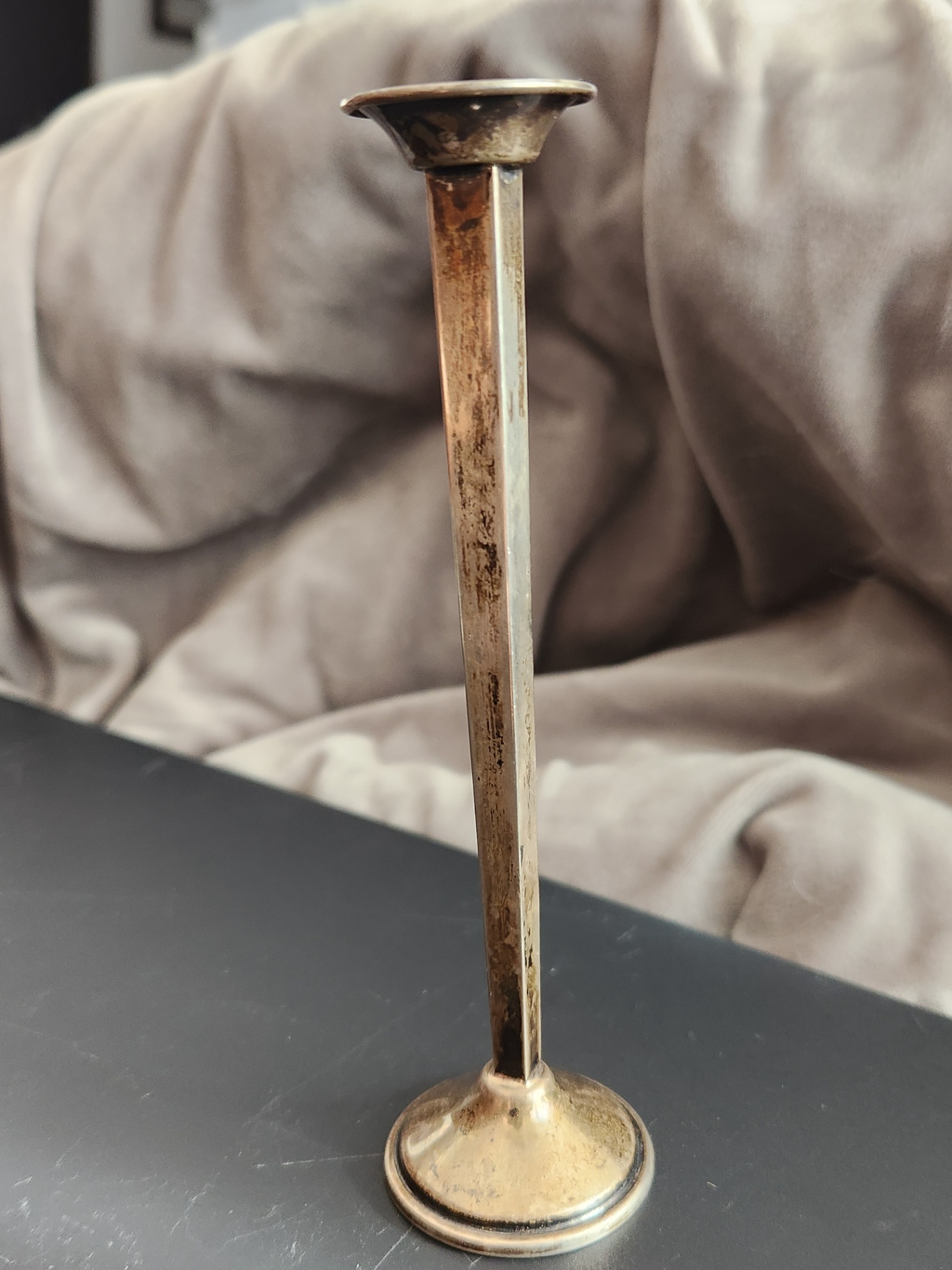 Cartier Sterling Silver Weighted Bud Vase – Hexagonal Stem – Signed - image 4 of 8