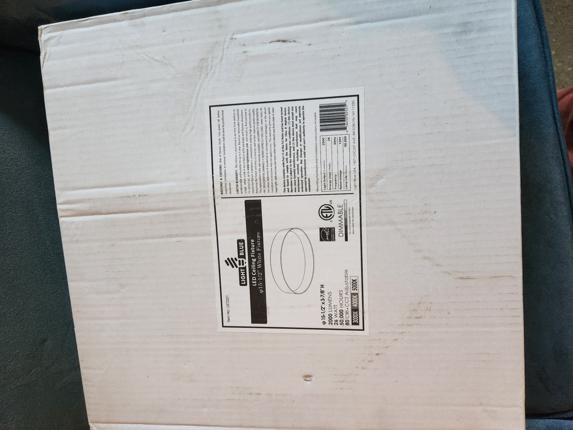15 inch Flush Mount LED Ceiling Light Fixture 3000K-5000K Adjustable Dimmable Ceiling Light NIB (LB72201) - image 2 of 4