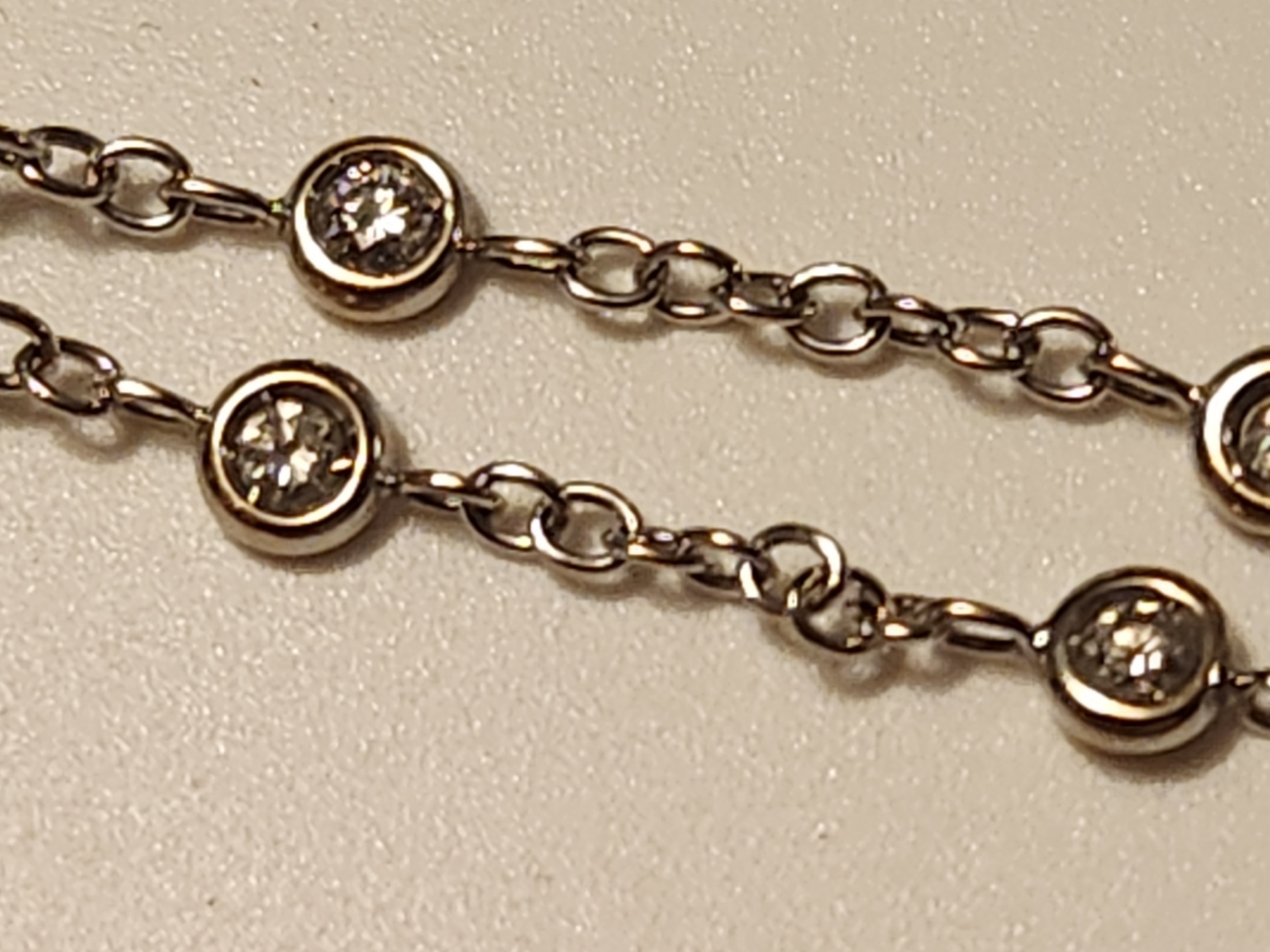 Vintage 18k White Gold Diamond Bracelet with Stylized "C" Hallmark - image 6 of 14
