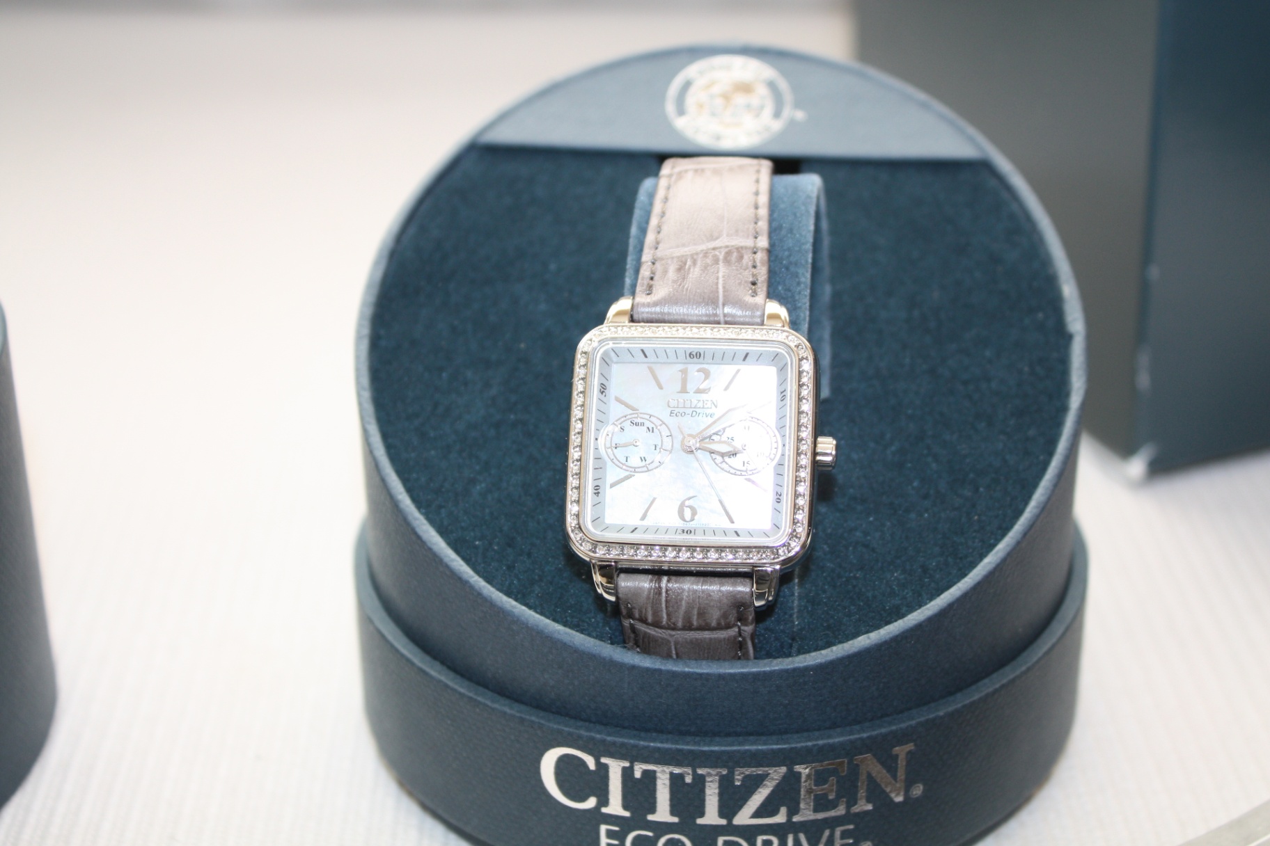 Citizen Eco-Drive Rectangular Watch – Crystal-Accent Bezel – BNIB w/ Box & Papers - image 5 of 7