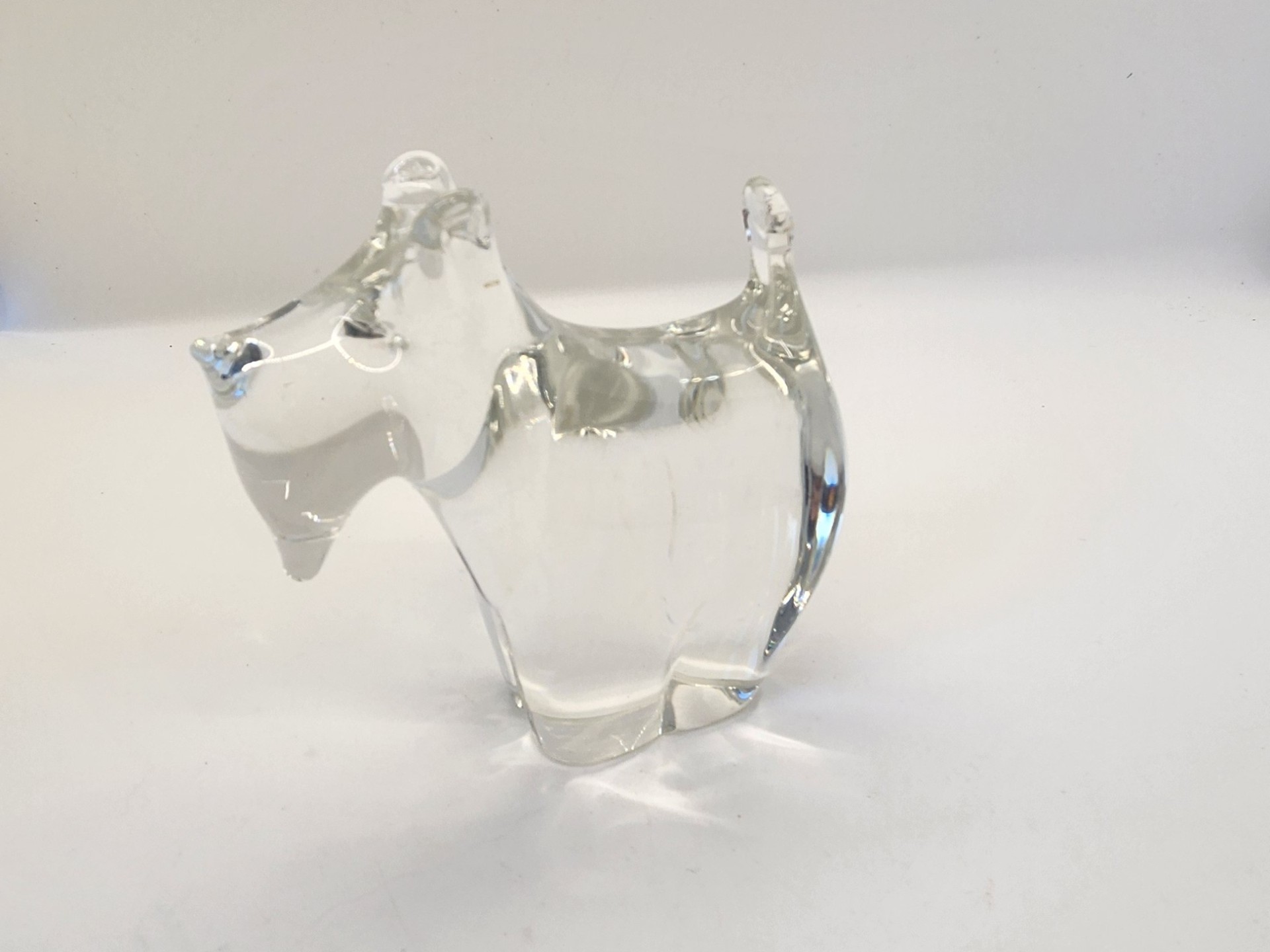 RARE Wedgwood (Kings Lynn) Clear Glass Scottie Dog paperweight - image 5 of 5