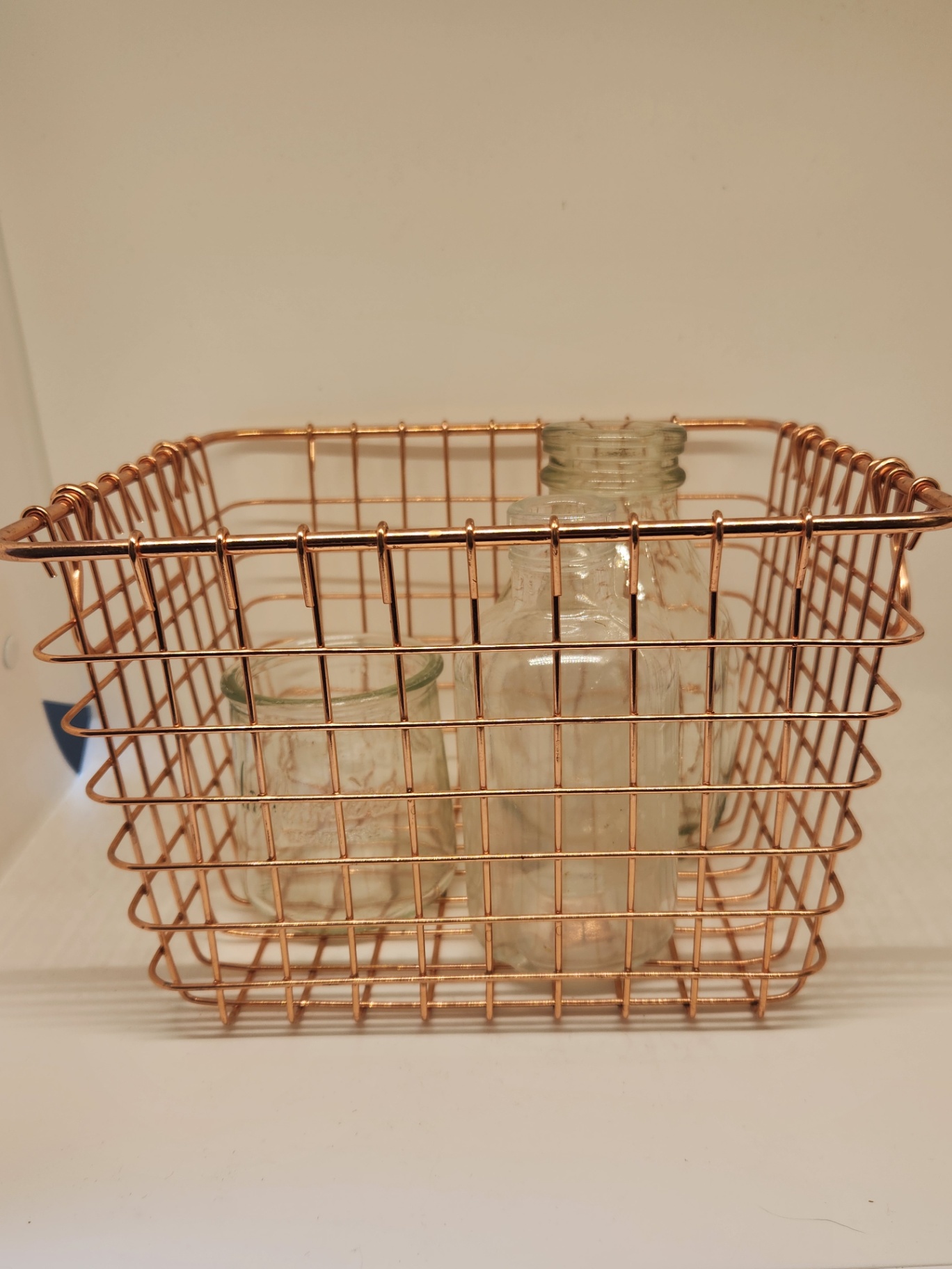 Glass Vase & Bottle Décor Lot + Copper Basket  - image 2 of 9