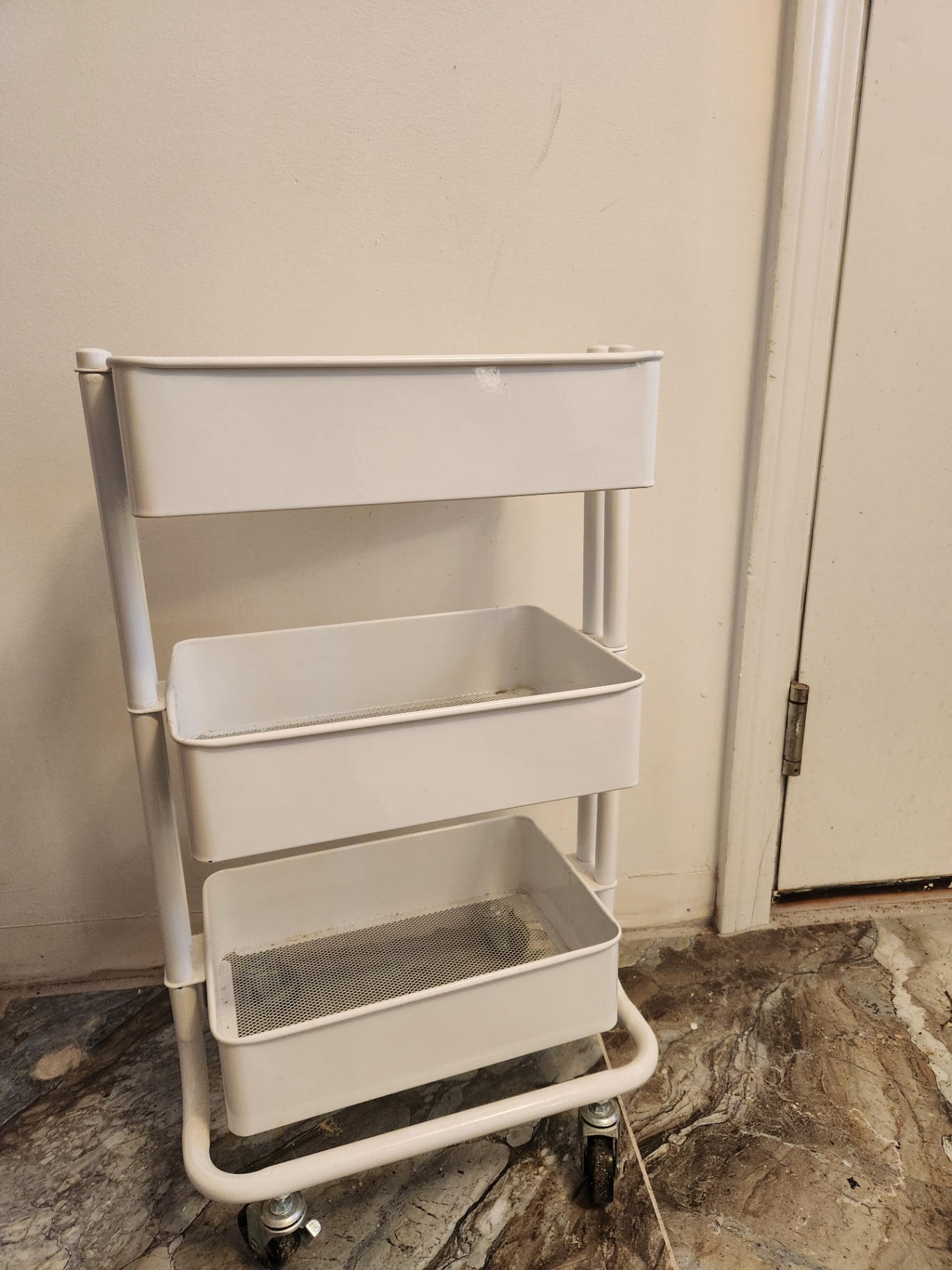 IKEA RÅSKOG White 3-Tier Rolling Utility Cart on Casters - image 6 of 6