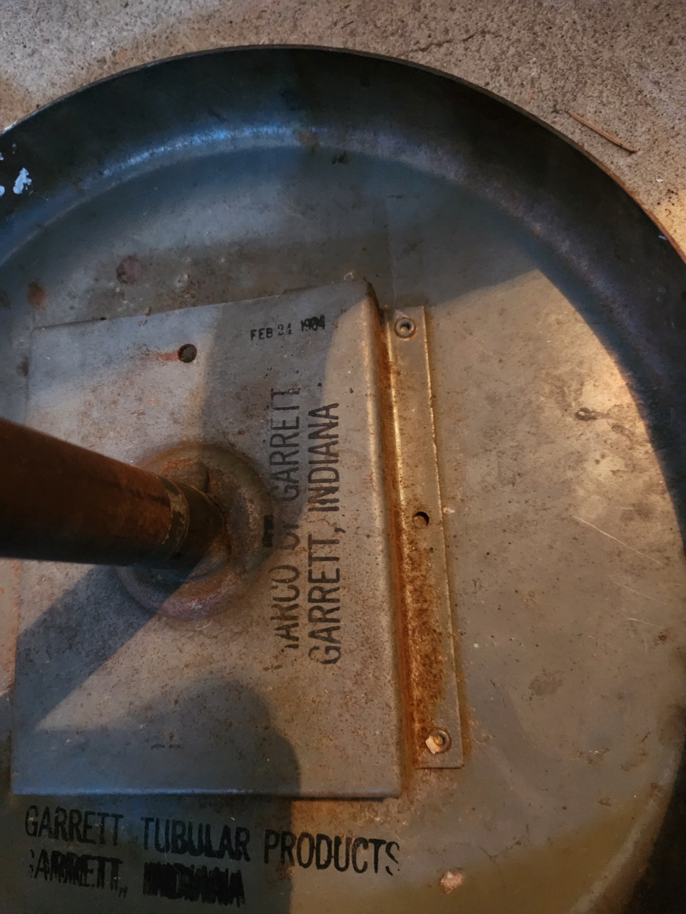 Industrial Steel Factory Stool by Garrett Tubular Products, Garrett, Indiana – Stamped & Dated (Feb. 24, 1904) - image 6 of 9