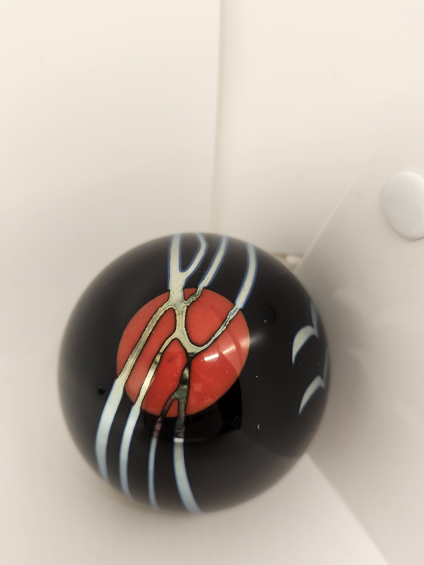 Vintage Steven Correia 'Red Sun and Birds" paperweight 1978 - image 7 of 8