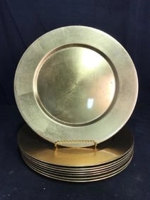 Noble Excellence Gold Leaf Charger Plates (set of 4) - NIB - image 1 of 3