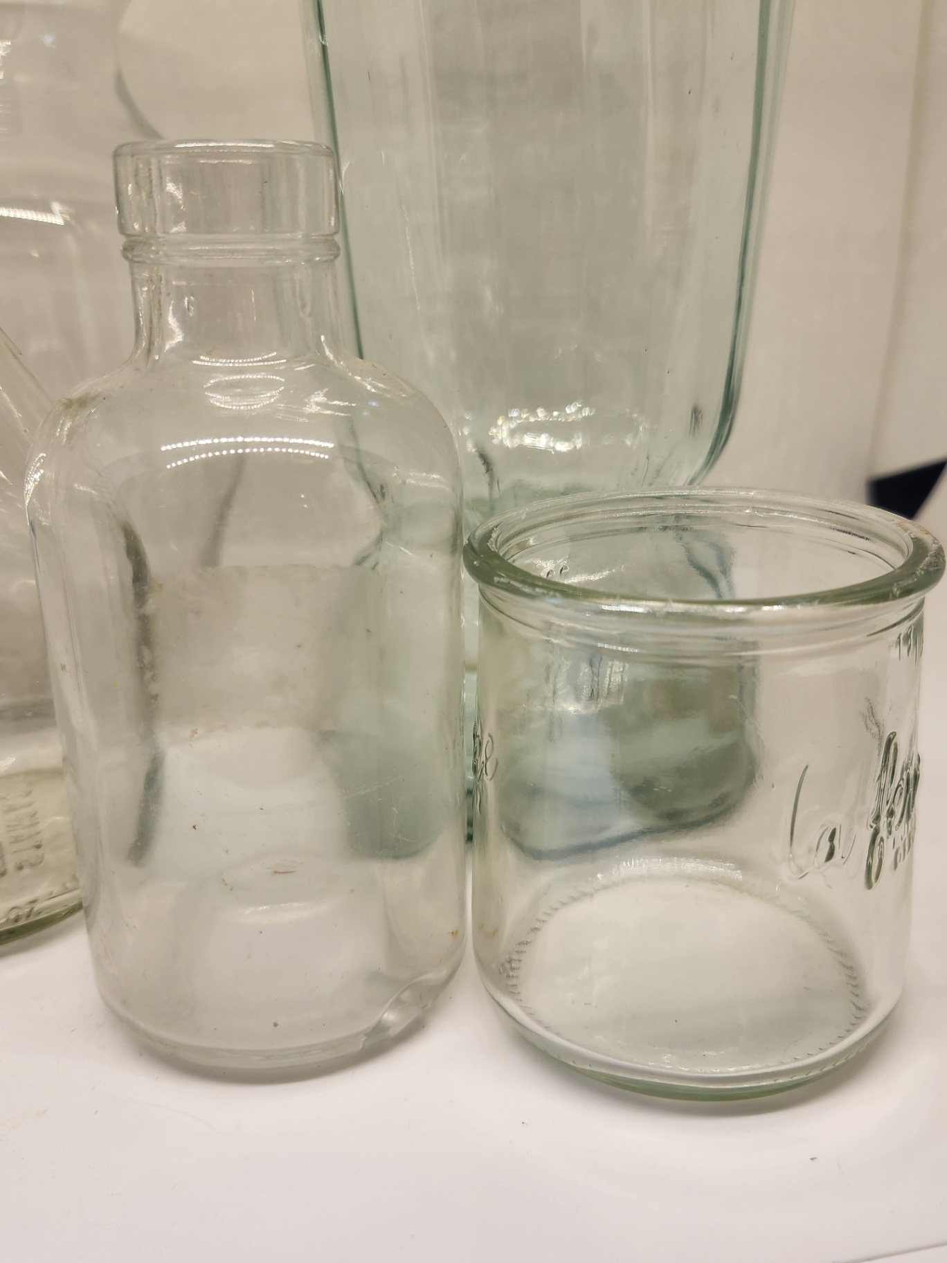 Glass Vase & Bottle Décor Lot + Copper Basket  - image 6 of 9