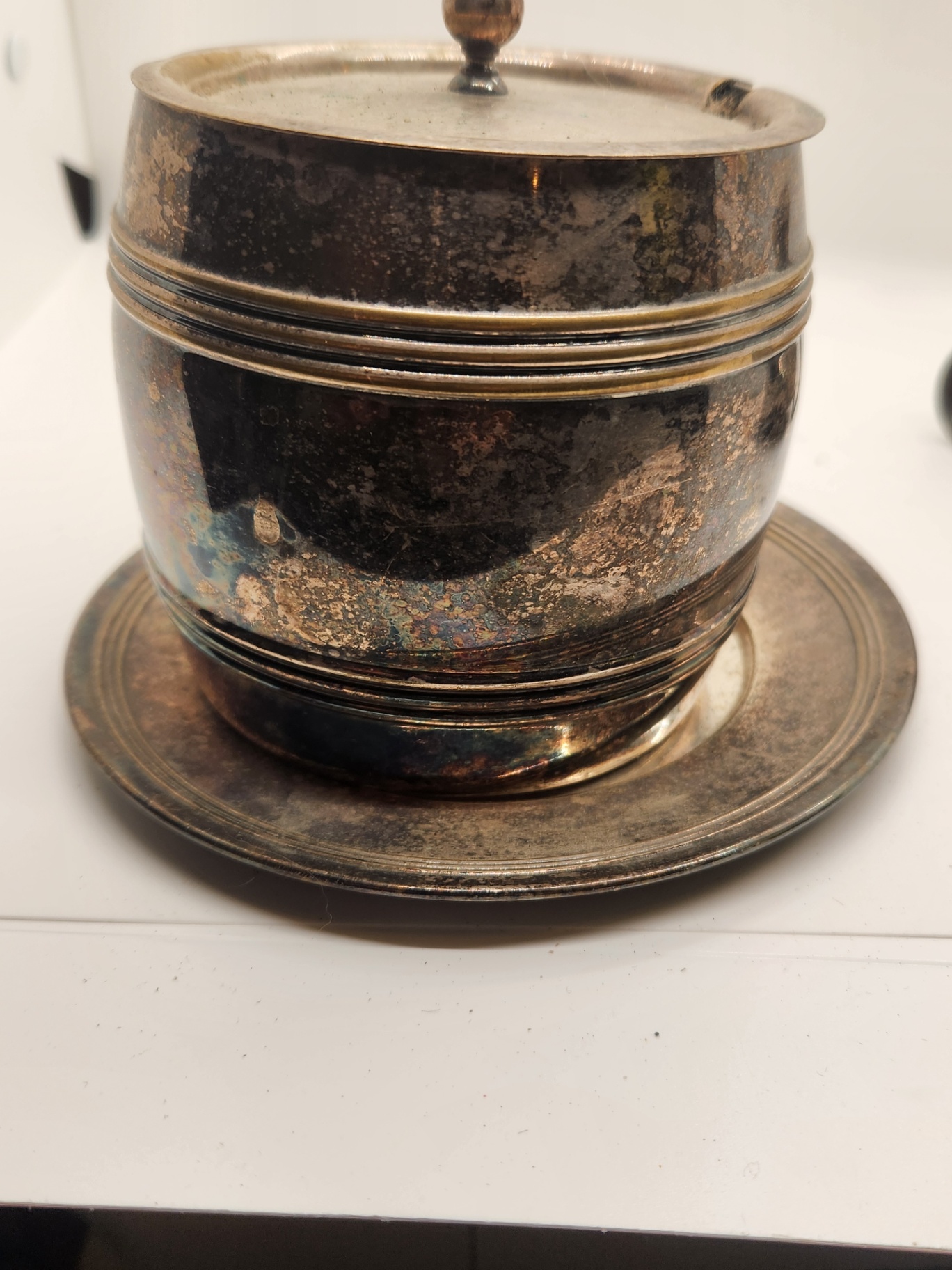 Antique Allen & Darwin Sheffield Silverplate Barrel Condiment Set - image 3 of 3