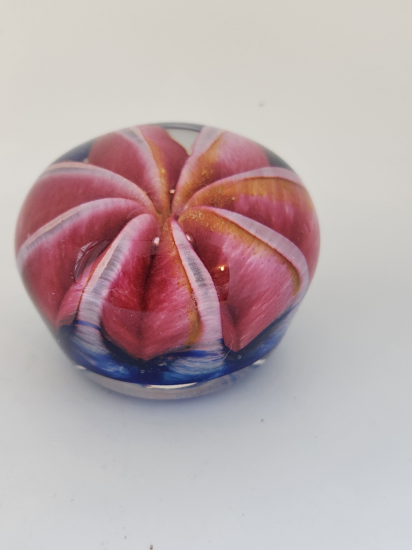 Epiphany Studio April Wagner Art Glass Pink Ruby Fruit Paperweight, signed and dated 2003 - image 6 of 7