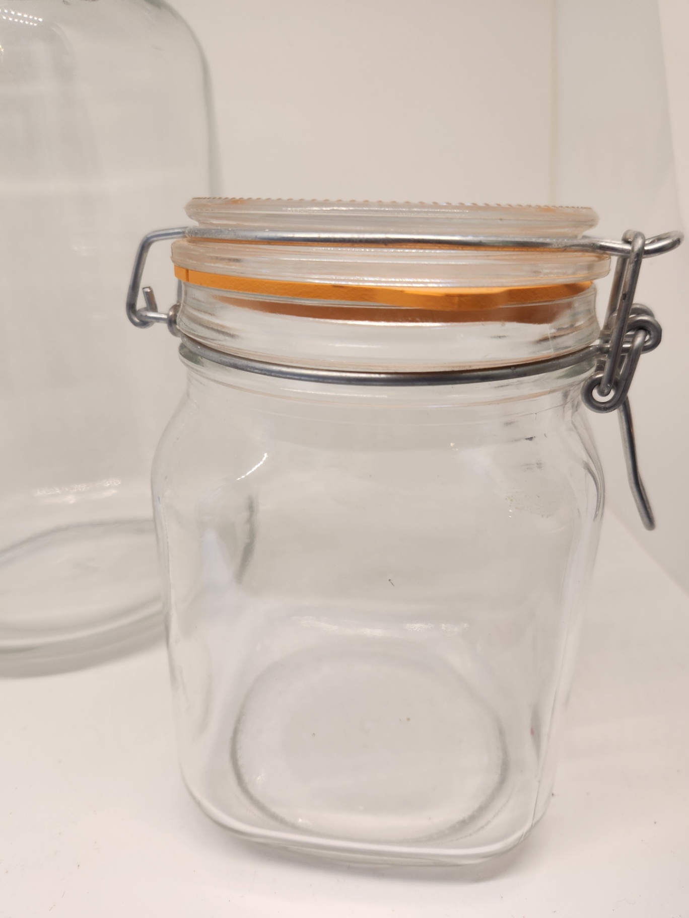 Set of 2 Fido brand Glass Clamp-Lid Canisters (12” & 6”) – Pantry Storage Jars (made in Italy) - image 2 of 5