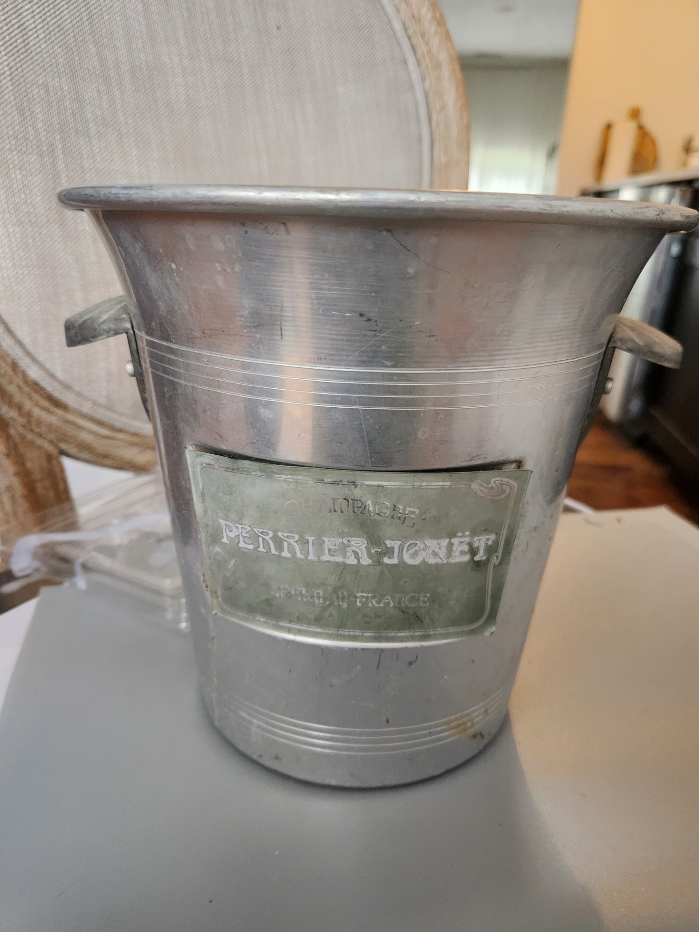 Vintage Perrier Jouet Champagne Ice Bucket - Rare Professional Style for High End Hotels and Restaurants - image 4 of 6