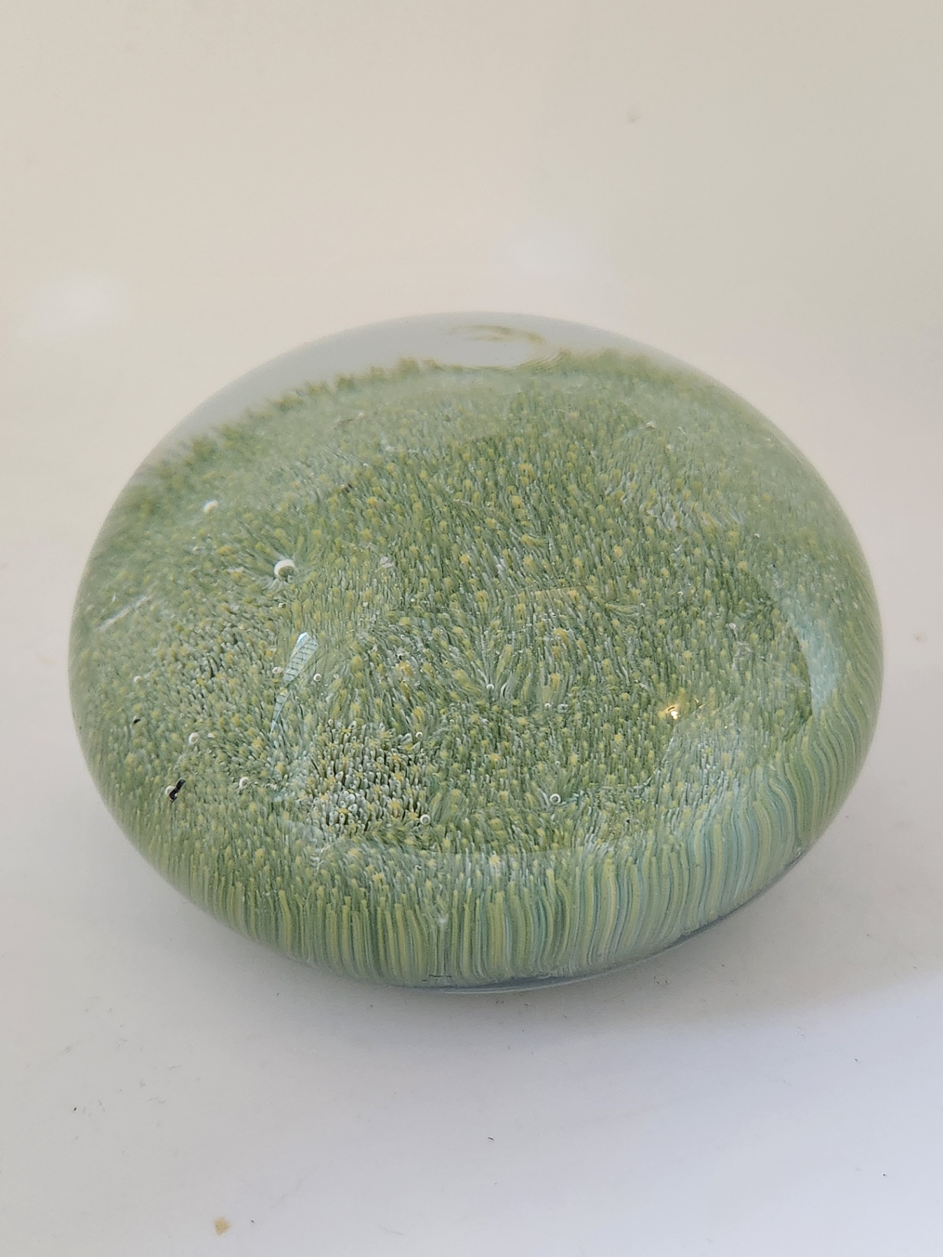 Vintage Vetri MURANO Barovier & Toso Glass Millefiori Art Glass Paperweight Green Yellow Micro Flowers - image 1 of 9