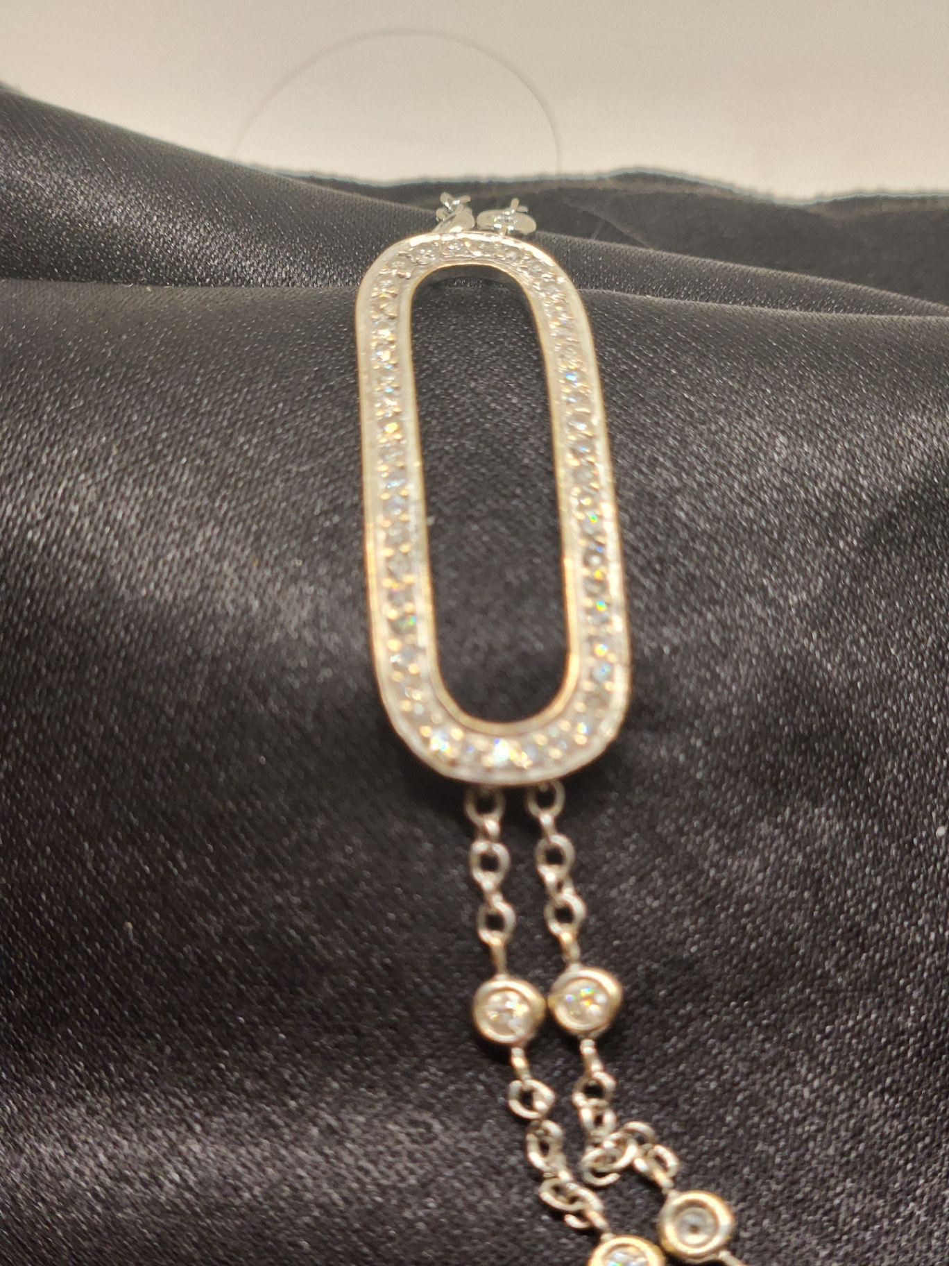 Vintage 18k White Gold Diamond Bracelet with Stylized "C" Hallmark - image 3 of 14