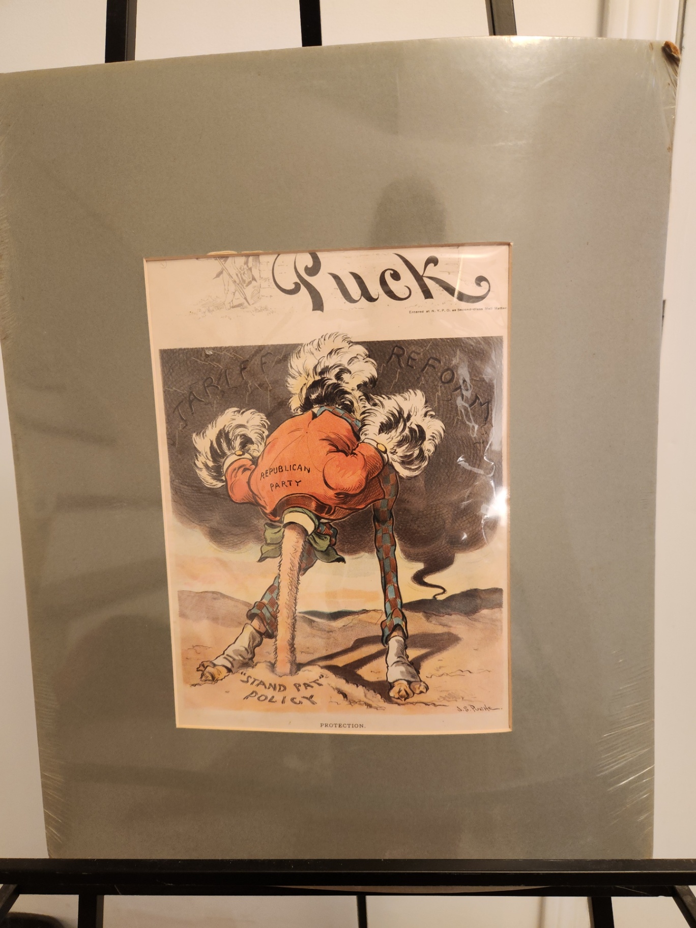 Matched Pair of Original Puck Magazine Political Satire Prints – “Stand-Pat Policy /Protection” & “Free Silver/The Moral Issue” – c. 1890s - image 5 of 9