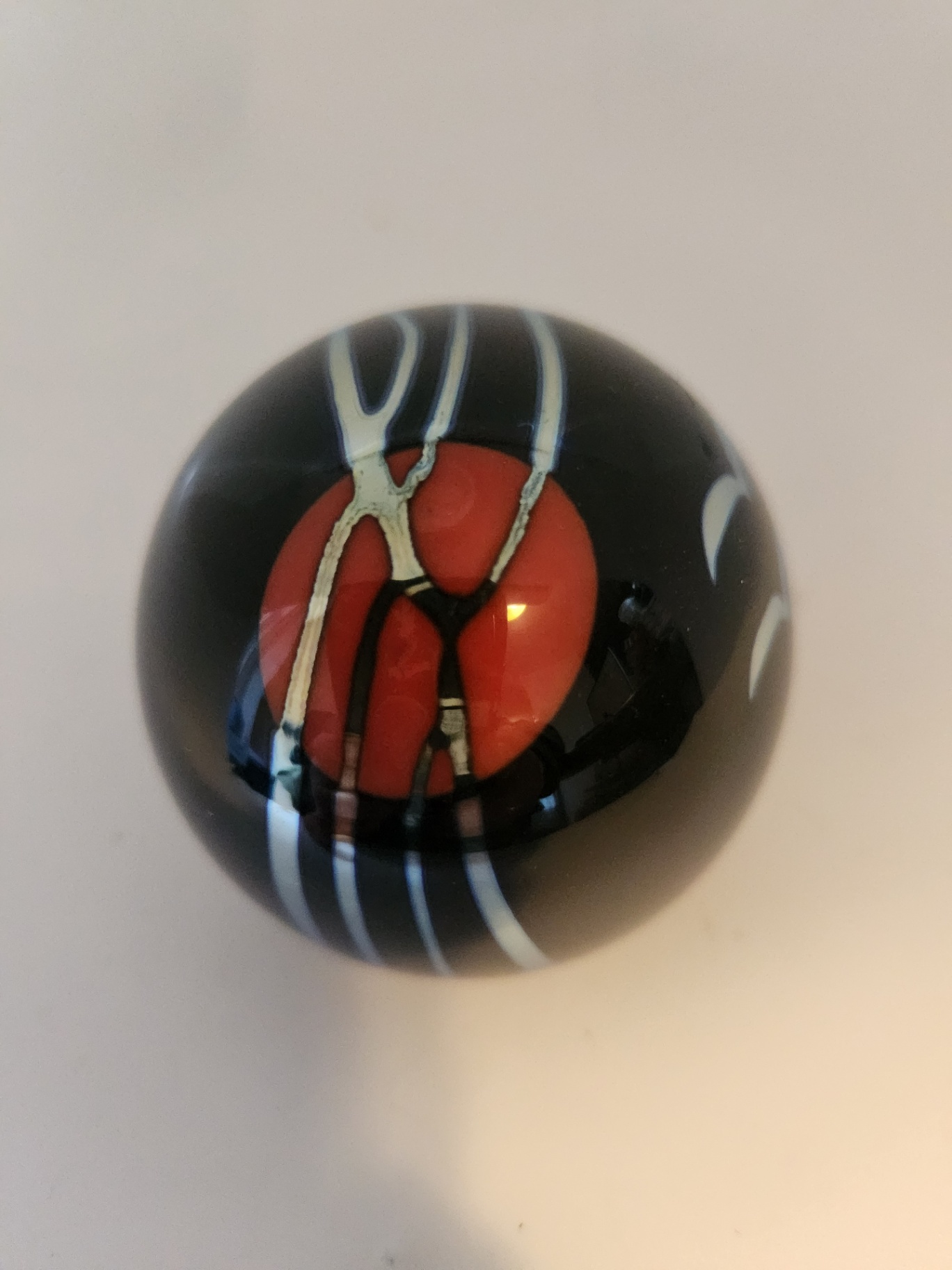 Vintage Steven Correia 'Red Sun and Birds" paperweight 1978 - image 1 of 8