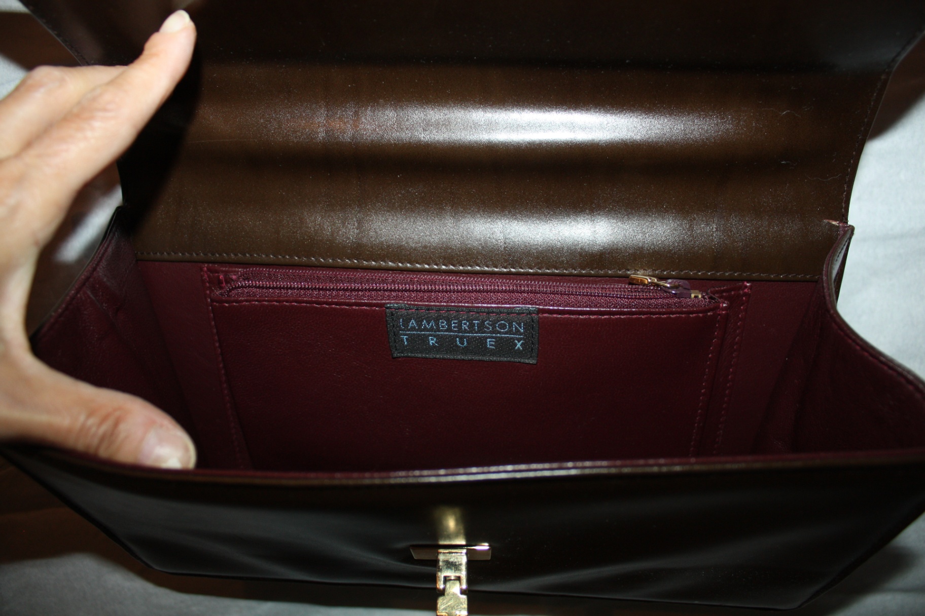 Lambertson Truex Brown Leather Shoulder Bag with Slim Drop Strap - image 4 of 4