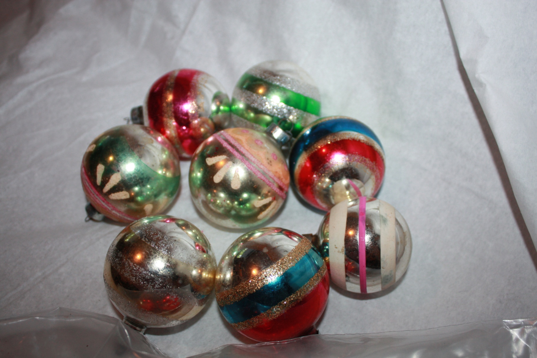 Shiny Brite vintage antique glass Christmas bulb ornaments - image 7 of 8