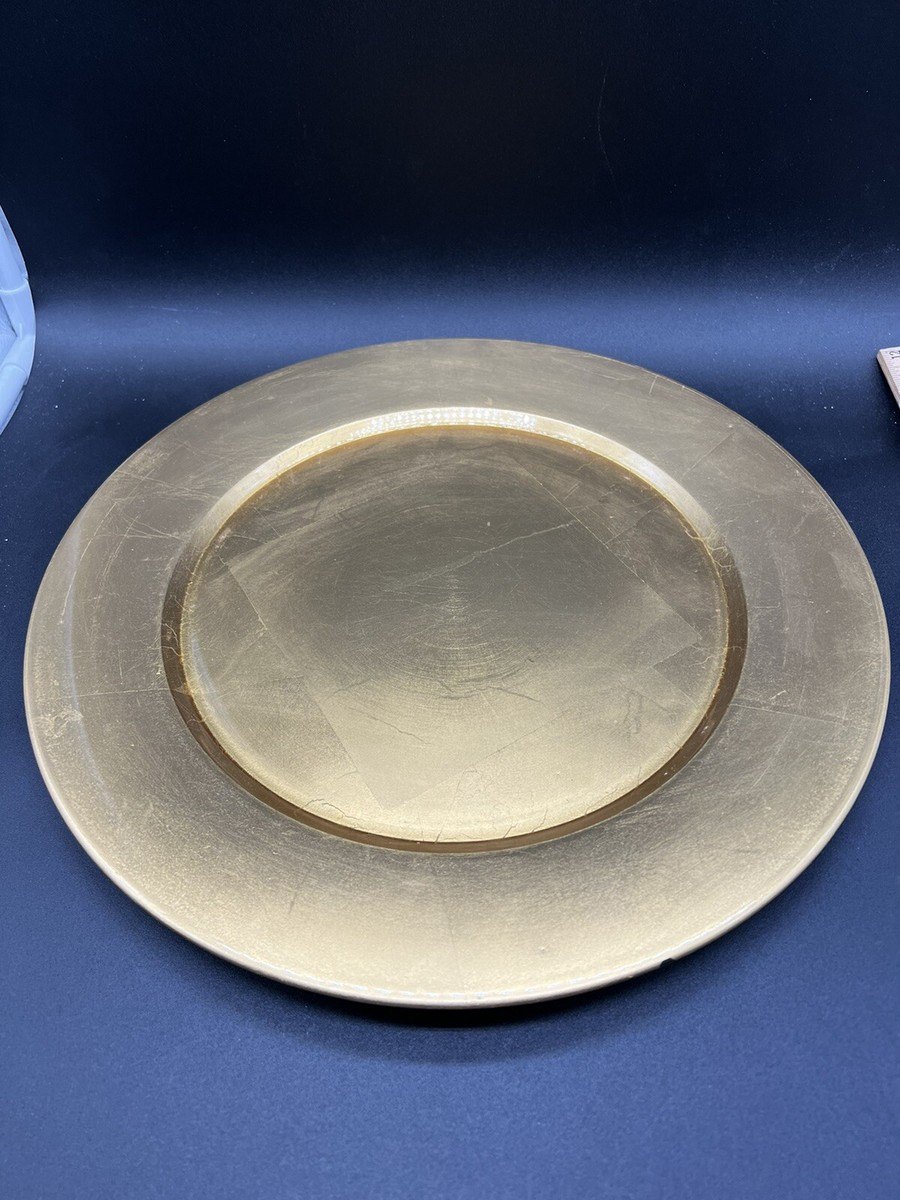 Noble Excellence Gold Leaf Charger Plates (set of 4) - NIB - image 3 of 3