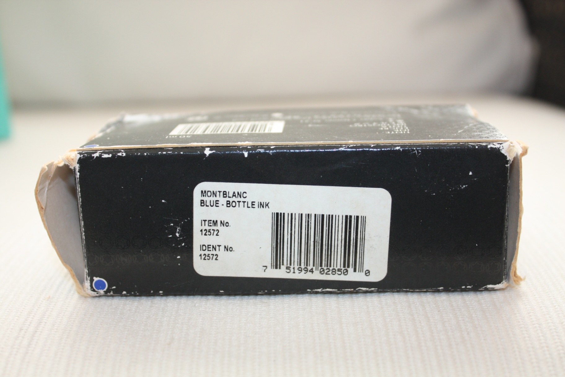 New Unopened (1980s) Montblanc Royal Blue (Königsblau) 50ml Fountain Pen Ink Bottle w/ Original Box Pair with Montblanc Pen Lot 114) - image 7 of 10