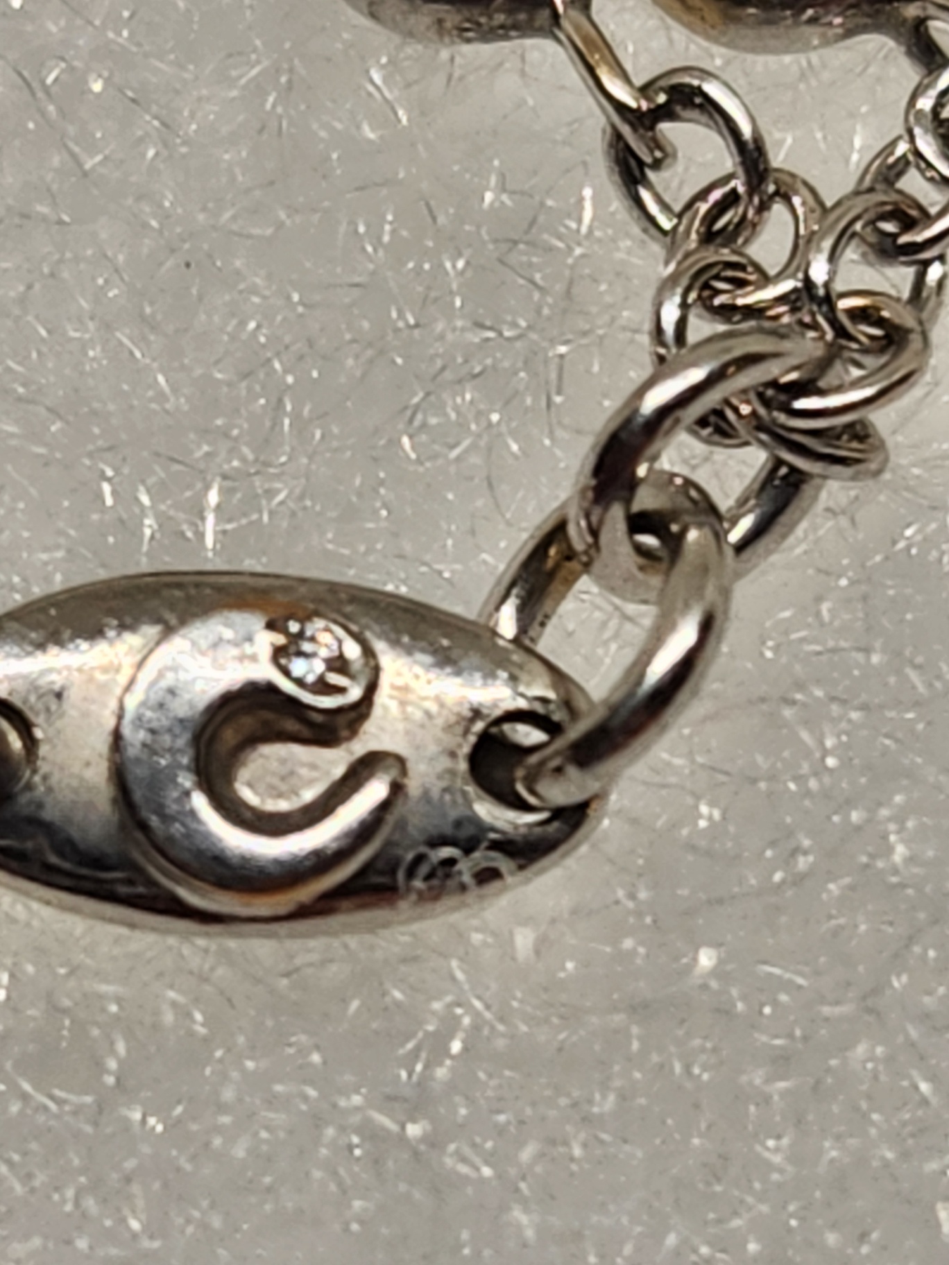 Vintage 18k White Gold Diamond Bracelet with Stylized "C" Hallmark - image 13 of 14
