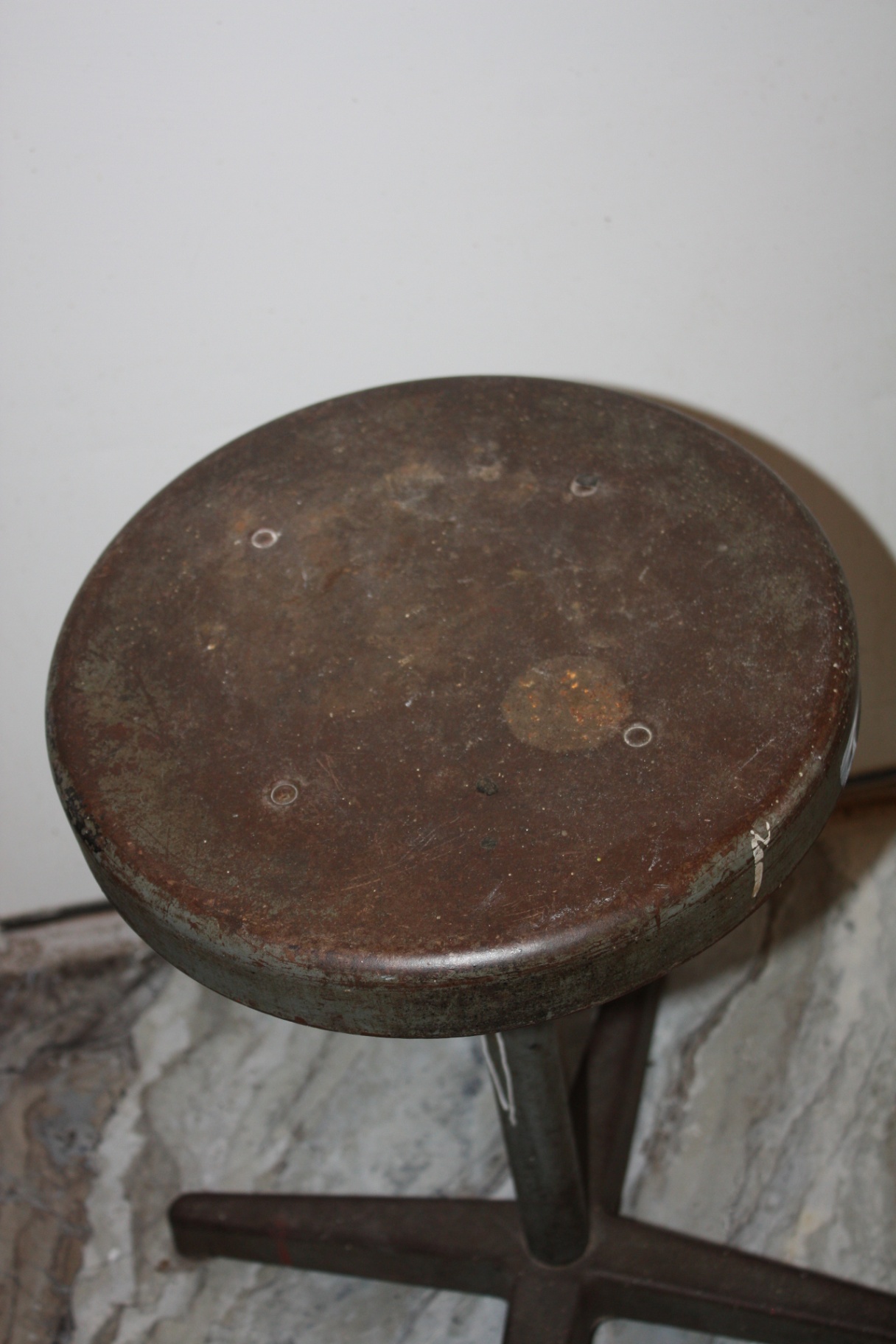 Industrial Steel Factory Stool by Garrett Tubular Products, Garrett, Indiana – Stamped & Dated (Feb. 24, 1904) - image 3 of 9