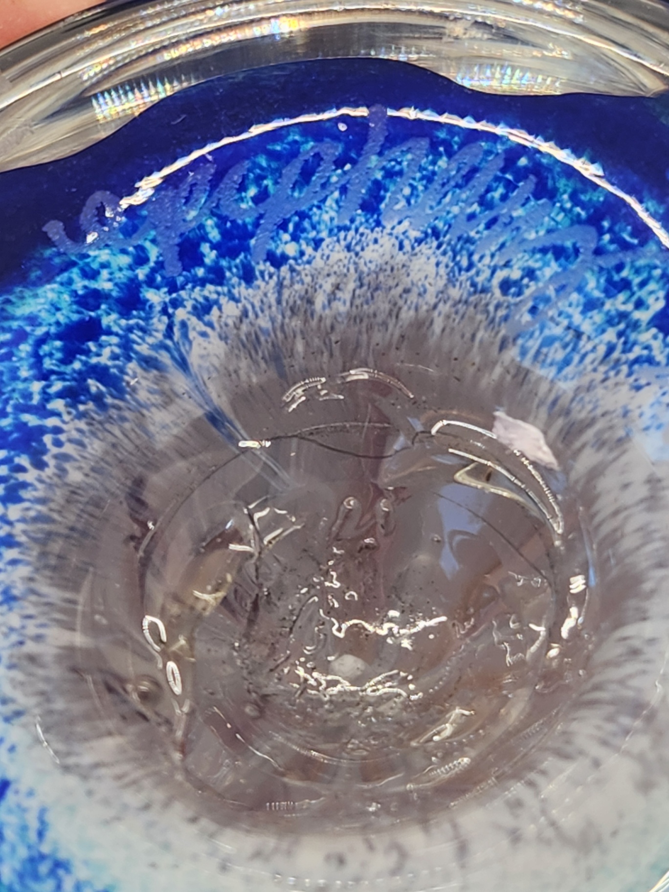 Epiphany Art Glass Studio April Wagner Rainbow Swirl (Red, White and Blue) Hand-Blown Paperweight - Signed early 2000s - image 4 of 7