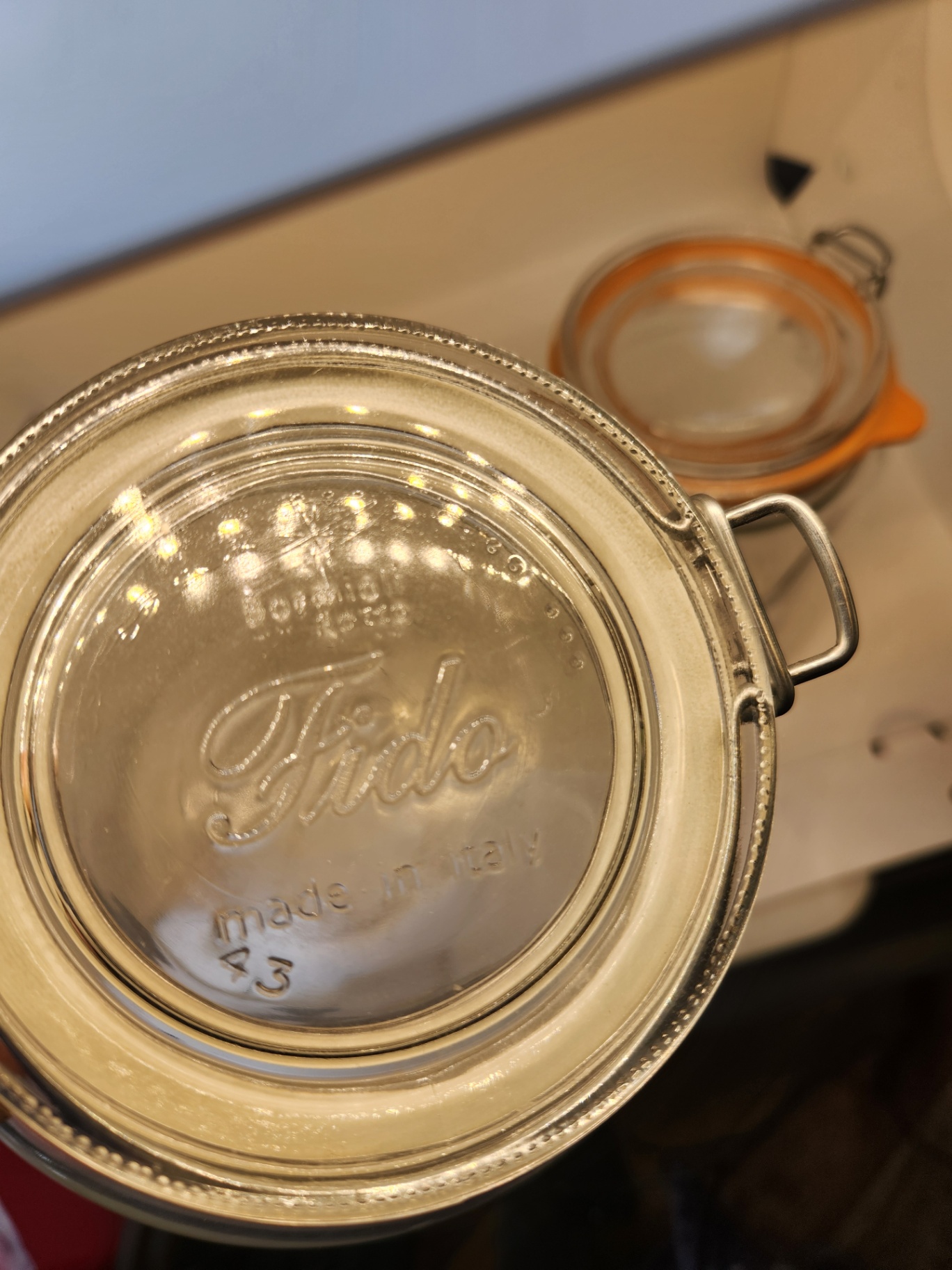 Set of 2 Fido brand Glass Clamp-Lid Canisters (12” & 6”) – Pantry Storage Jars (made in Italy) - image 4 of 5