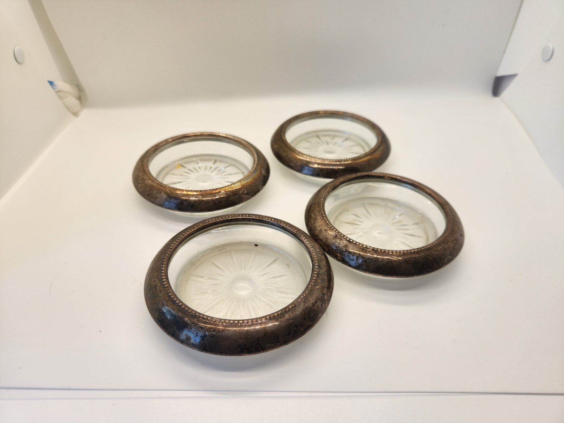 Vintage 5-Piece Silver-Rimmed Glass Serving Set - Mid-Century Modern - Mold 30/30 - image 8 of 10