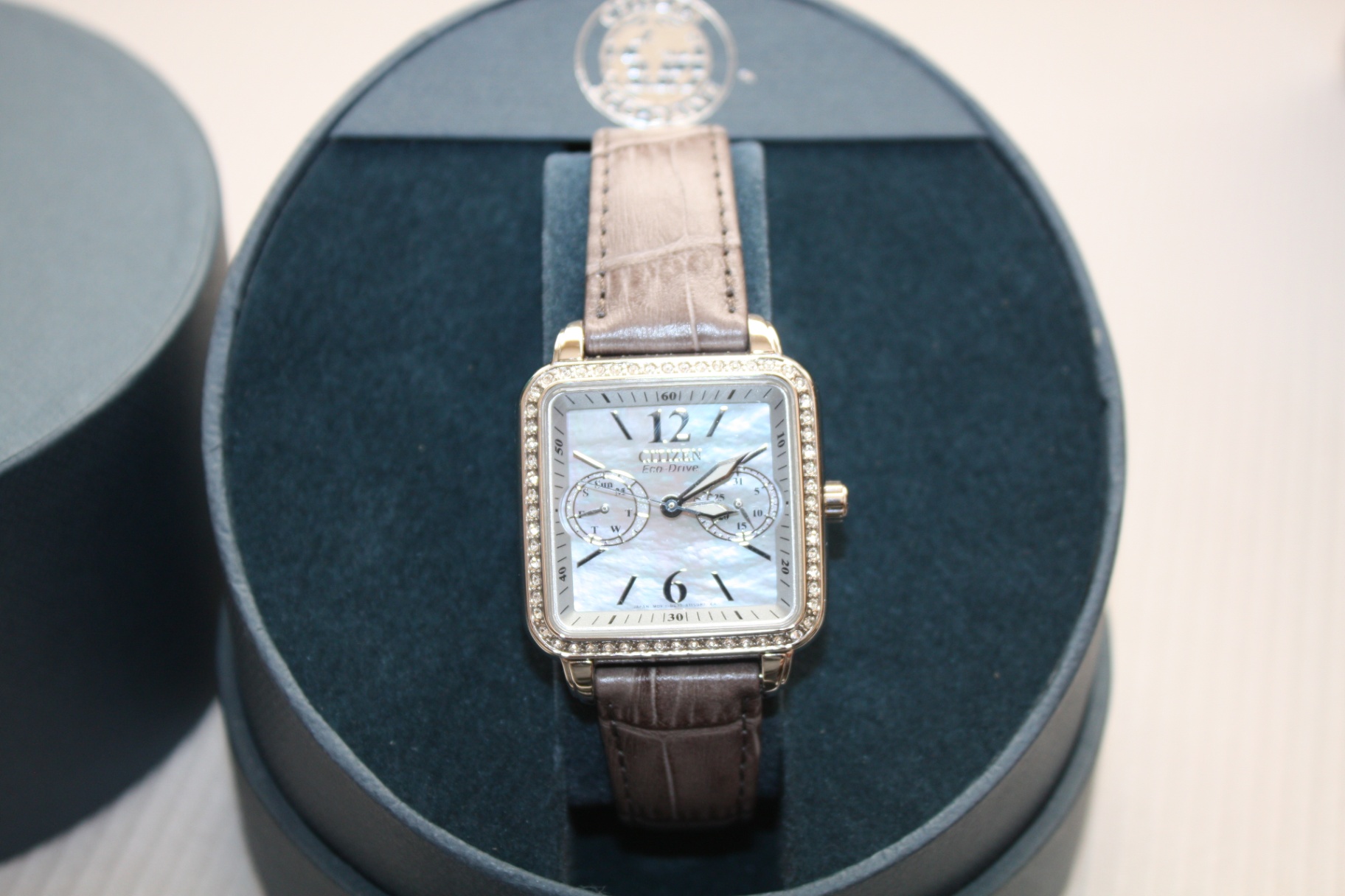 Citizen Eco-Drive Rectangular Watch – Crystal-Accent Bezel – BNIB w/ Box & Papers - image 1 of 7