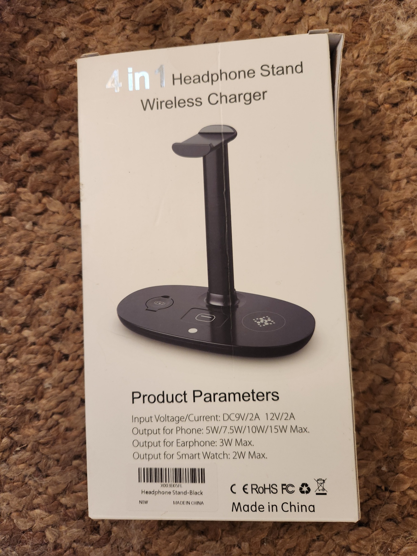 4-in-1 Headphone Stand Wireless Charger – Phone, Smart Watch & Earbuds Charging Station (Black) – New in Box (Apple products) - image 2 of 2