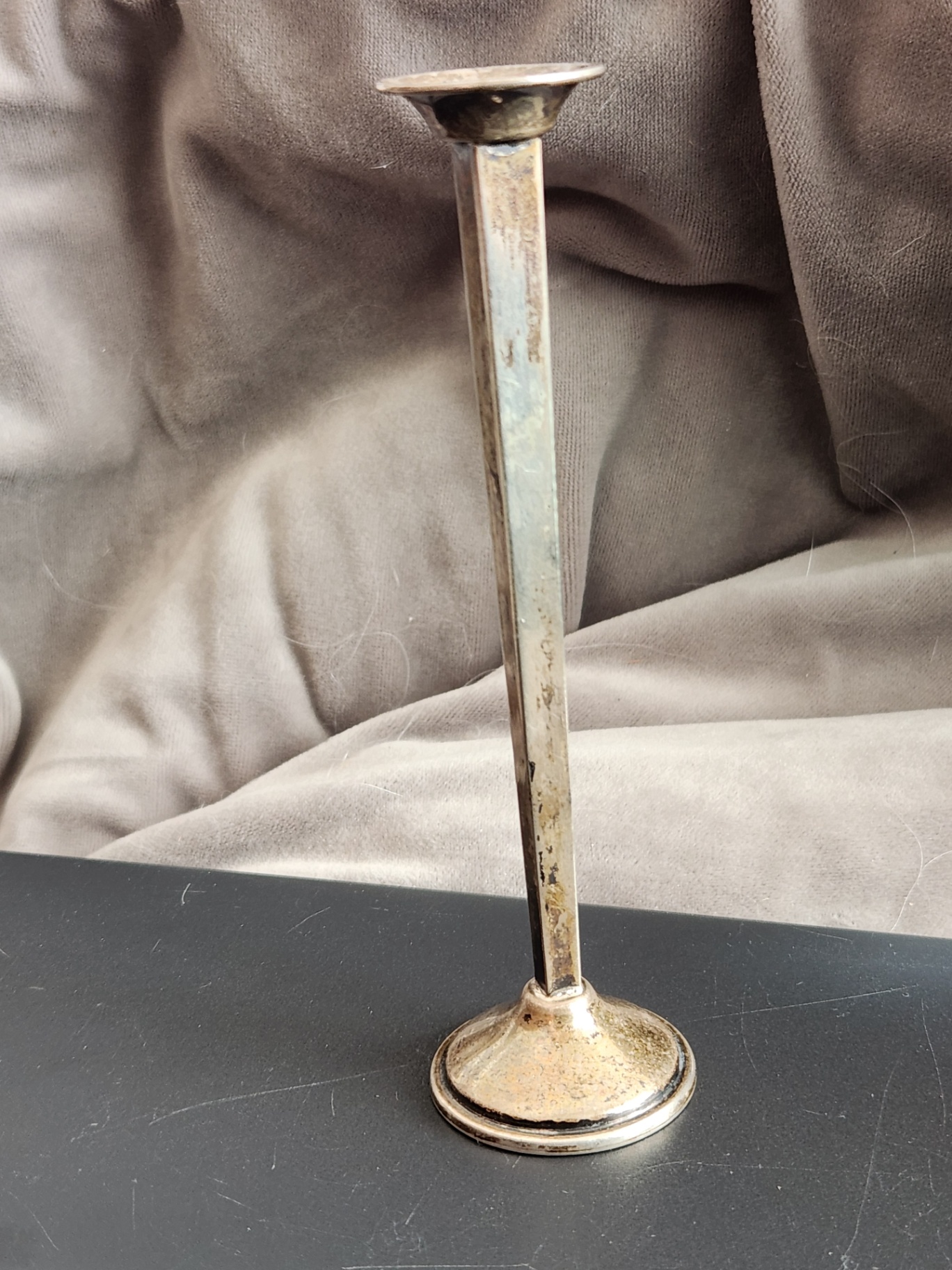 Cartier Sterling Silver Weighted Bud Vase – Hexagonal Stem – Signed - image 8 of 8