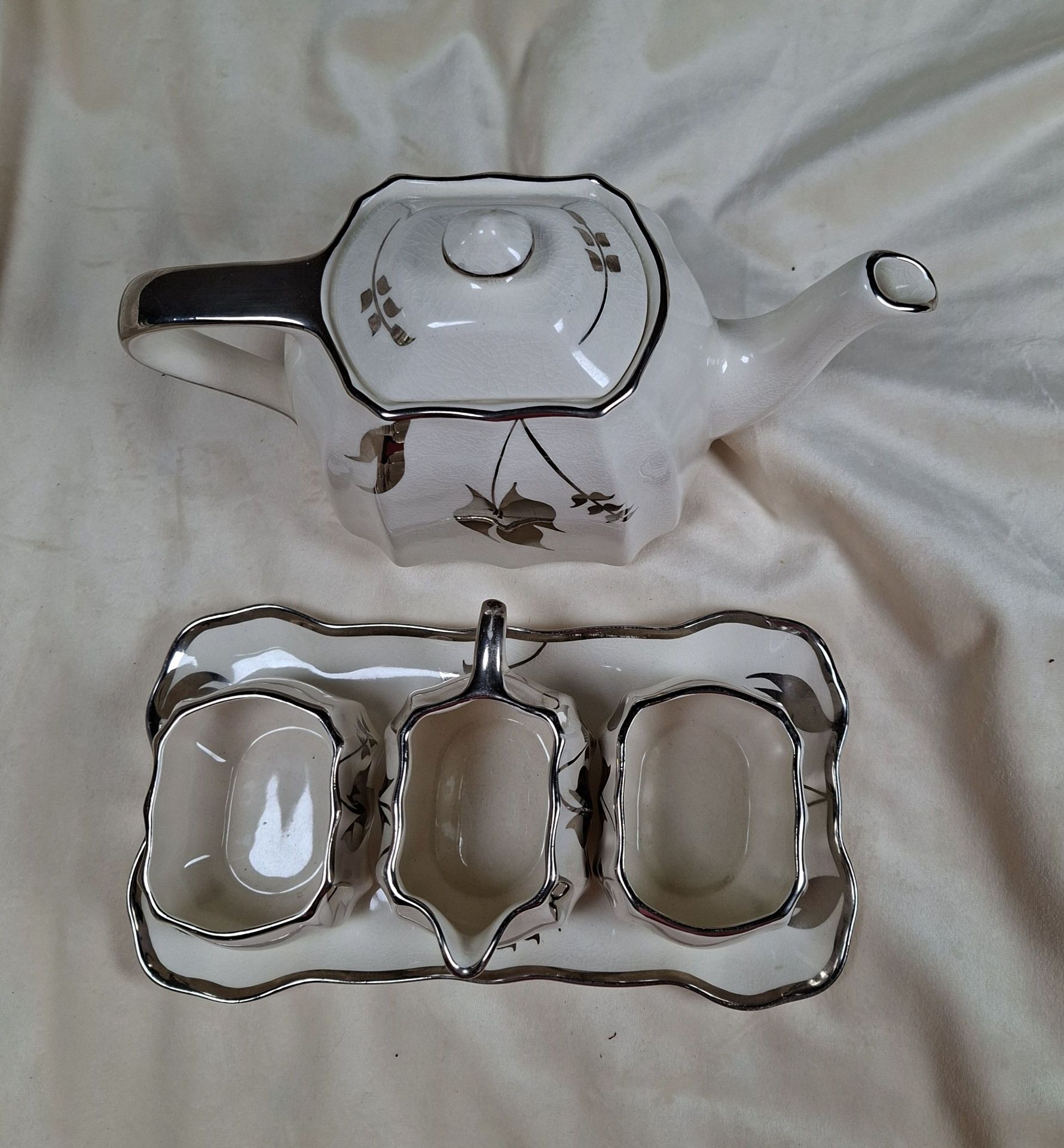 Sandland Ware England Teapot Set with Tray and Three Dishes - image 8 of 8
